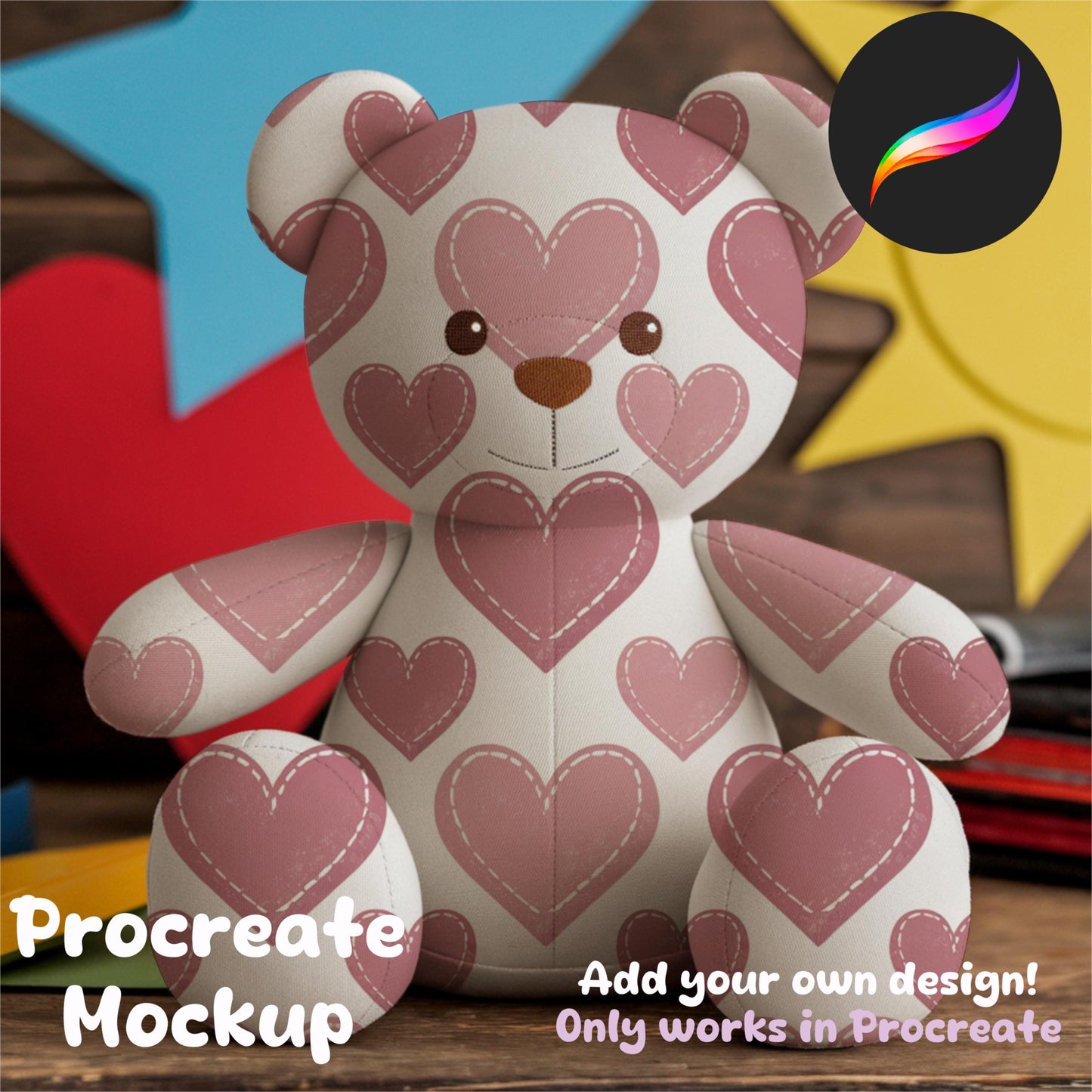 Stuffed Bear Editable Procreate Mockup