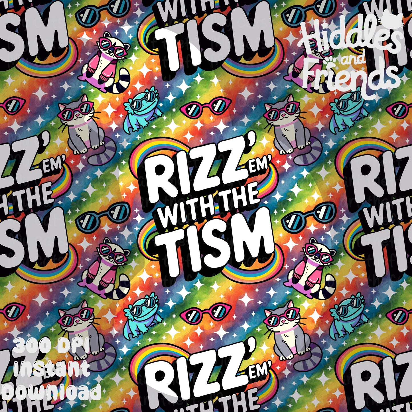 Rizz 'Em With The Tism Seamless Pattern