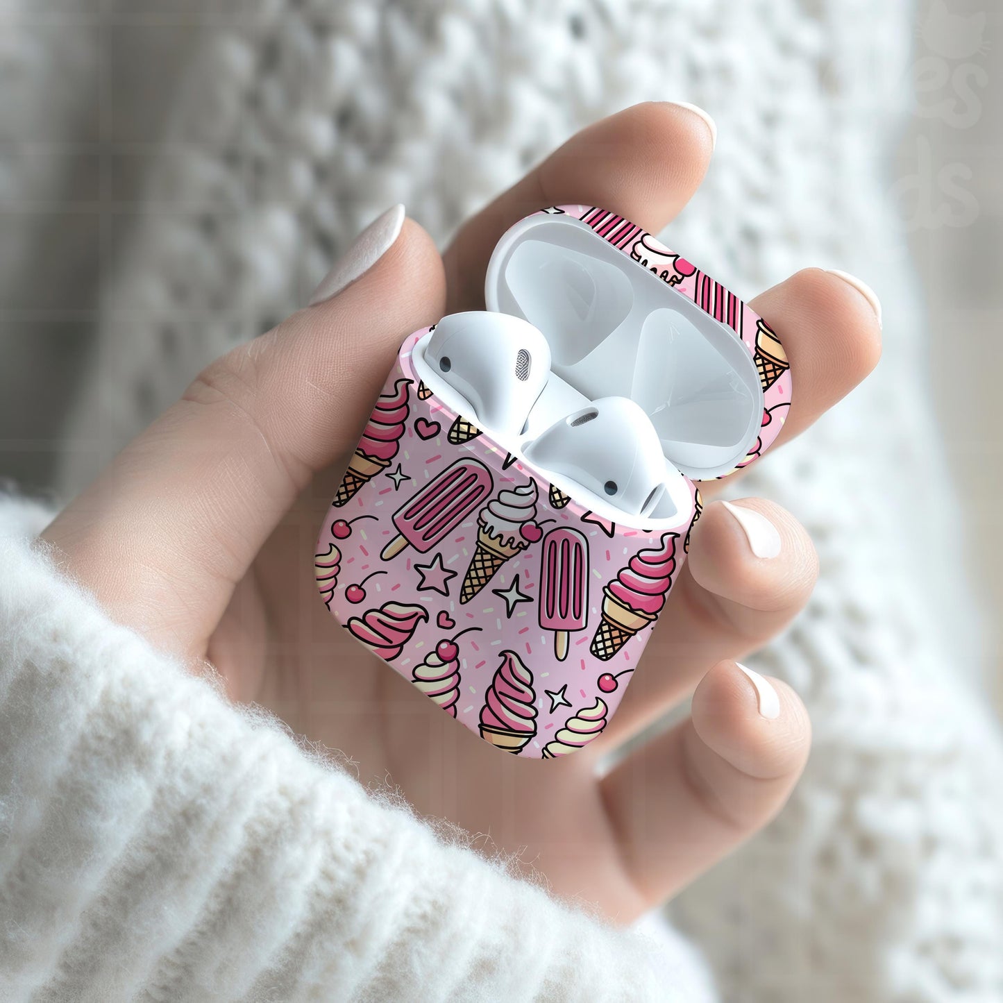 Pink Ice Cream Seamless Pattern