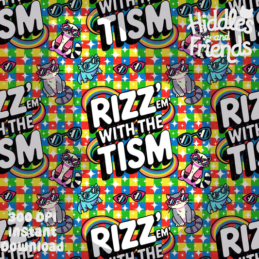 Rizz 'Em With The Tism Seamless Pattern