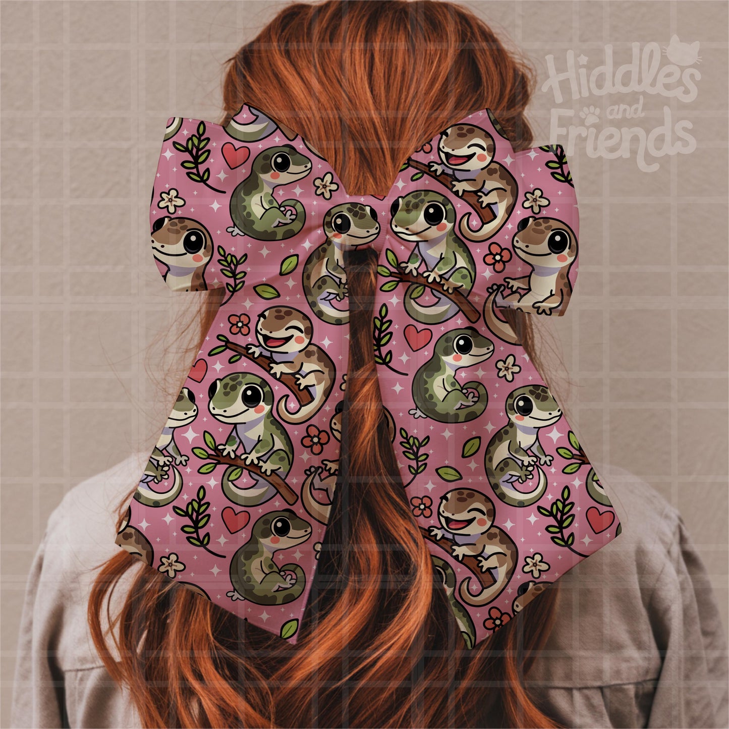 Pink Leachie Geckos Seamless Pattern