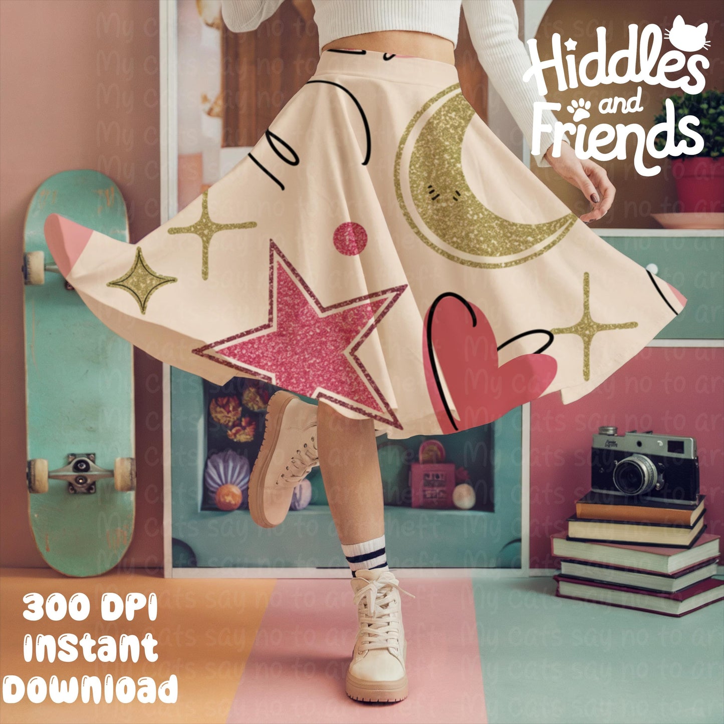 Skater Skirt Mockup for Procreate