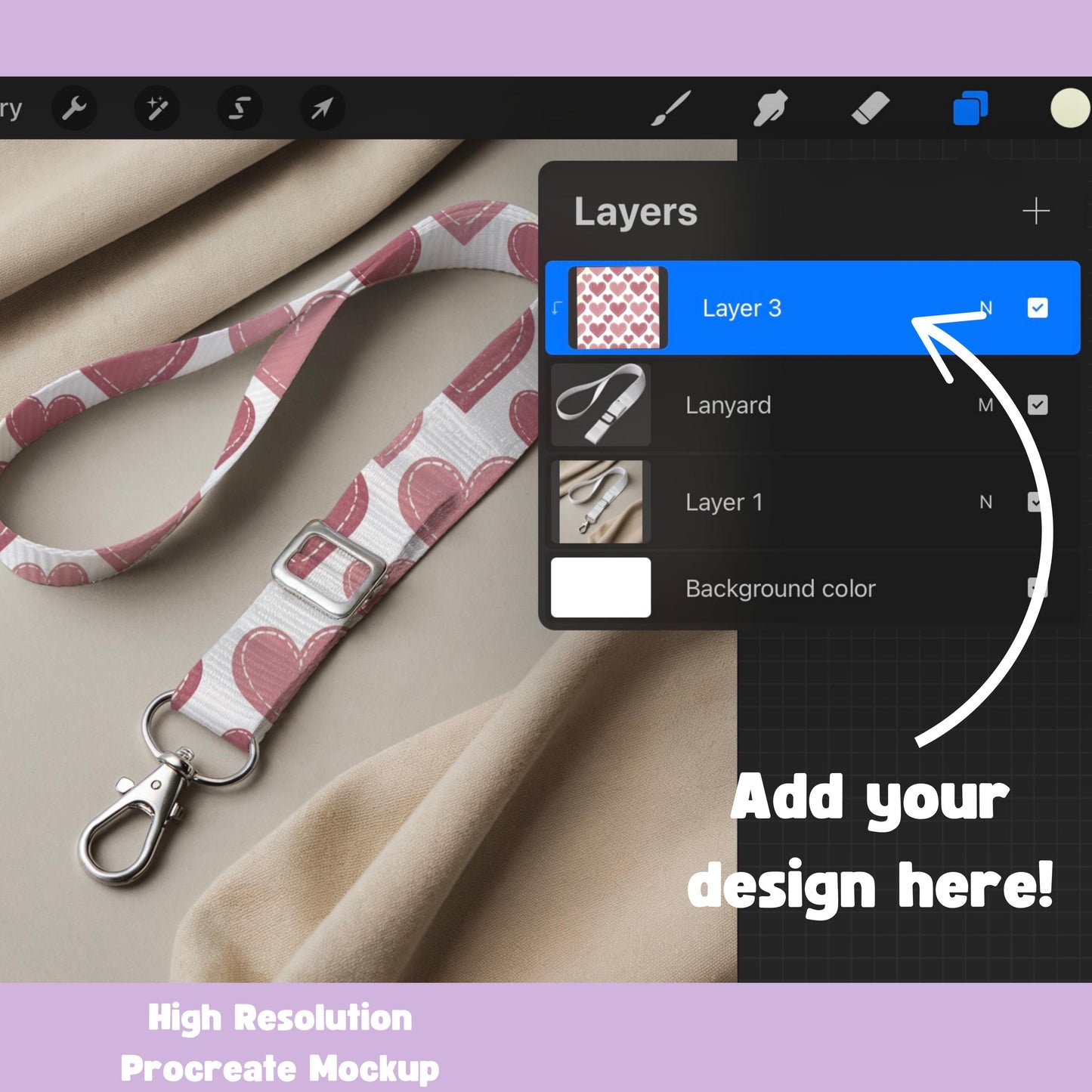 Lanyard Editable Procreate Mockup