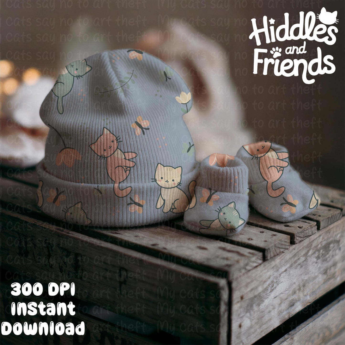 Baby Hat and Booties Editable Procreate Mockup