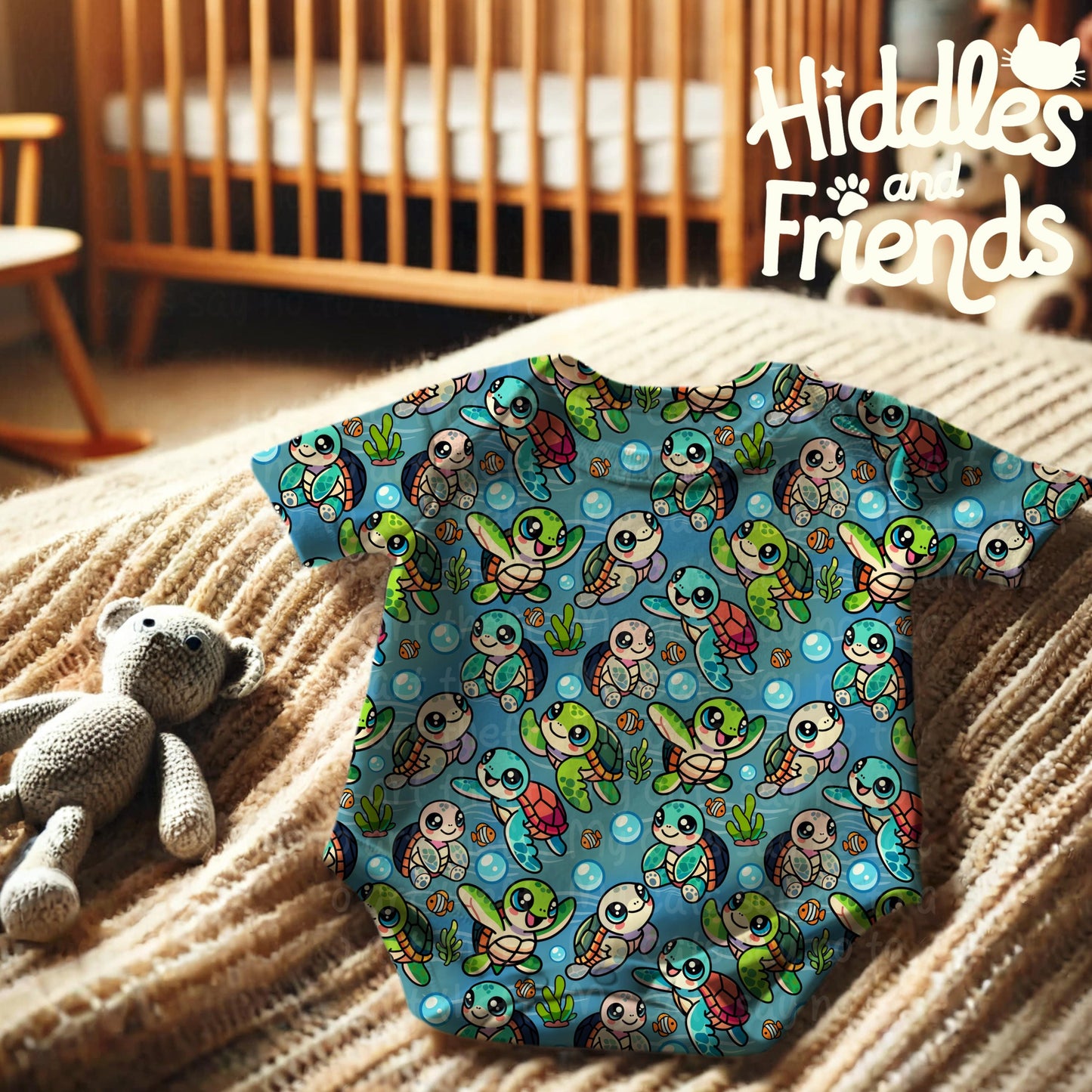 Sea Turtles & Ocean Friends Seamless Pattern