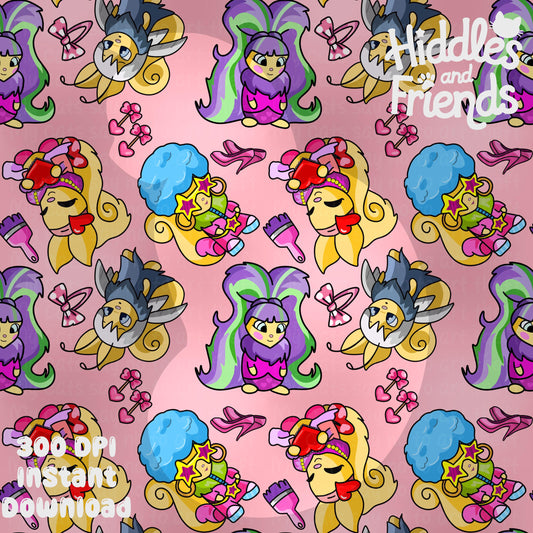 Nostalgia Usuki Dolls Seamless Pattern