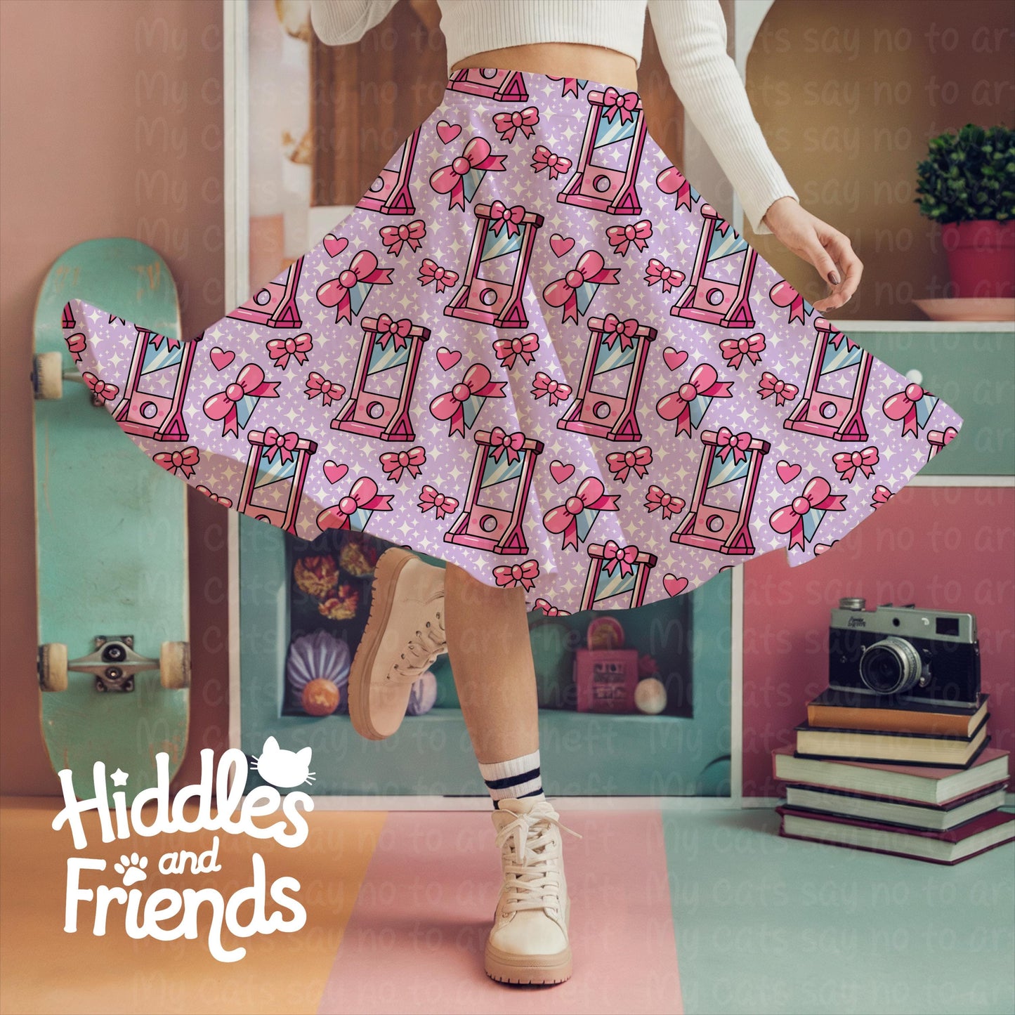 Pink Guillotine Seamless Pattern