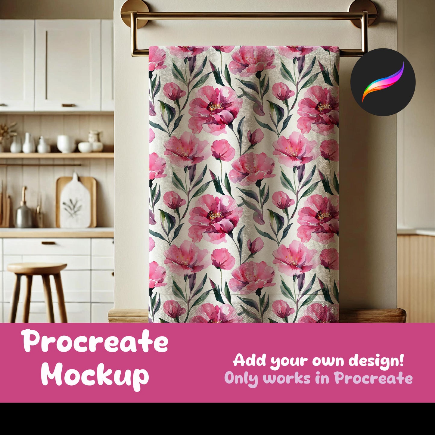 Tea Towel Mockup for Procreate