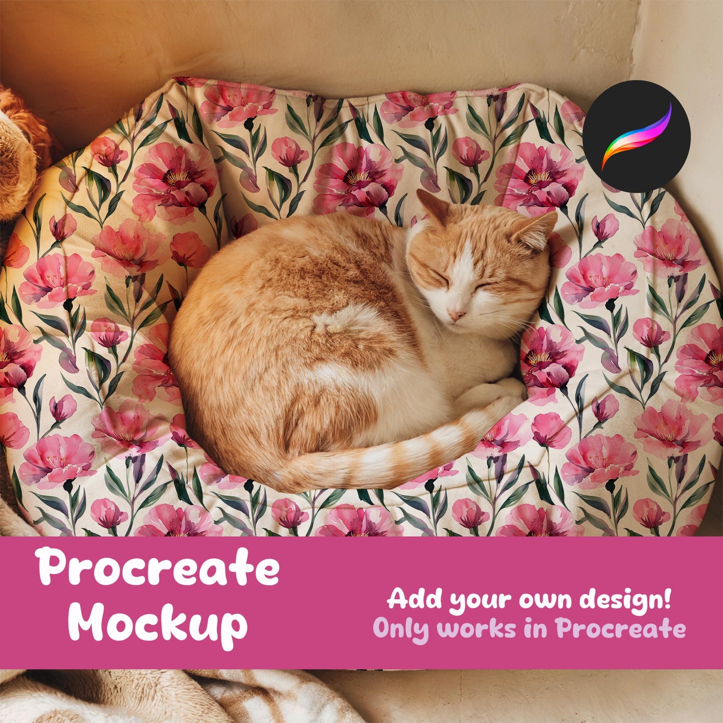Cat Bed Editable Procreate Mockup