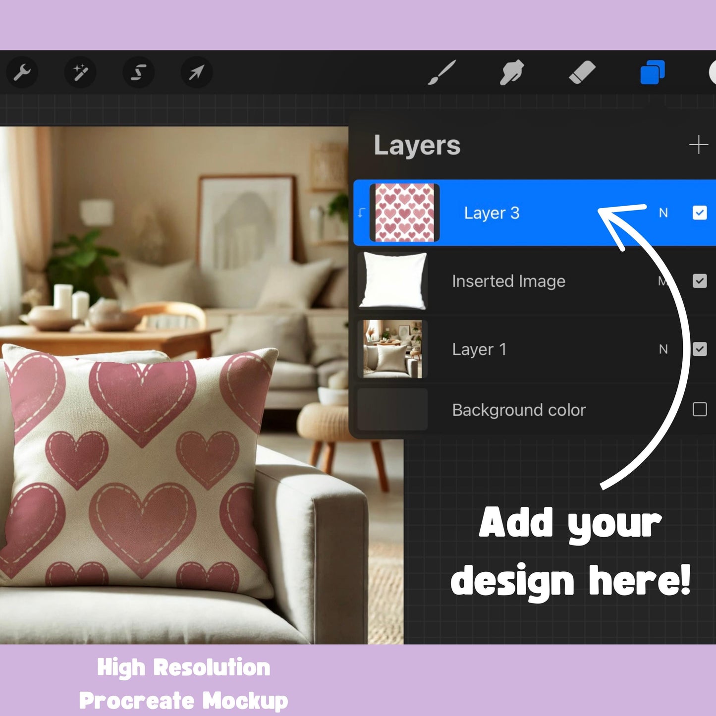 Pillow Mockup for Procreate