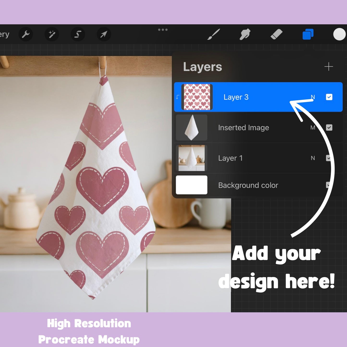 Tea Towel Mockup for Procreate
