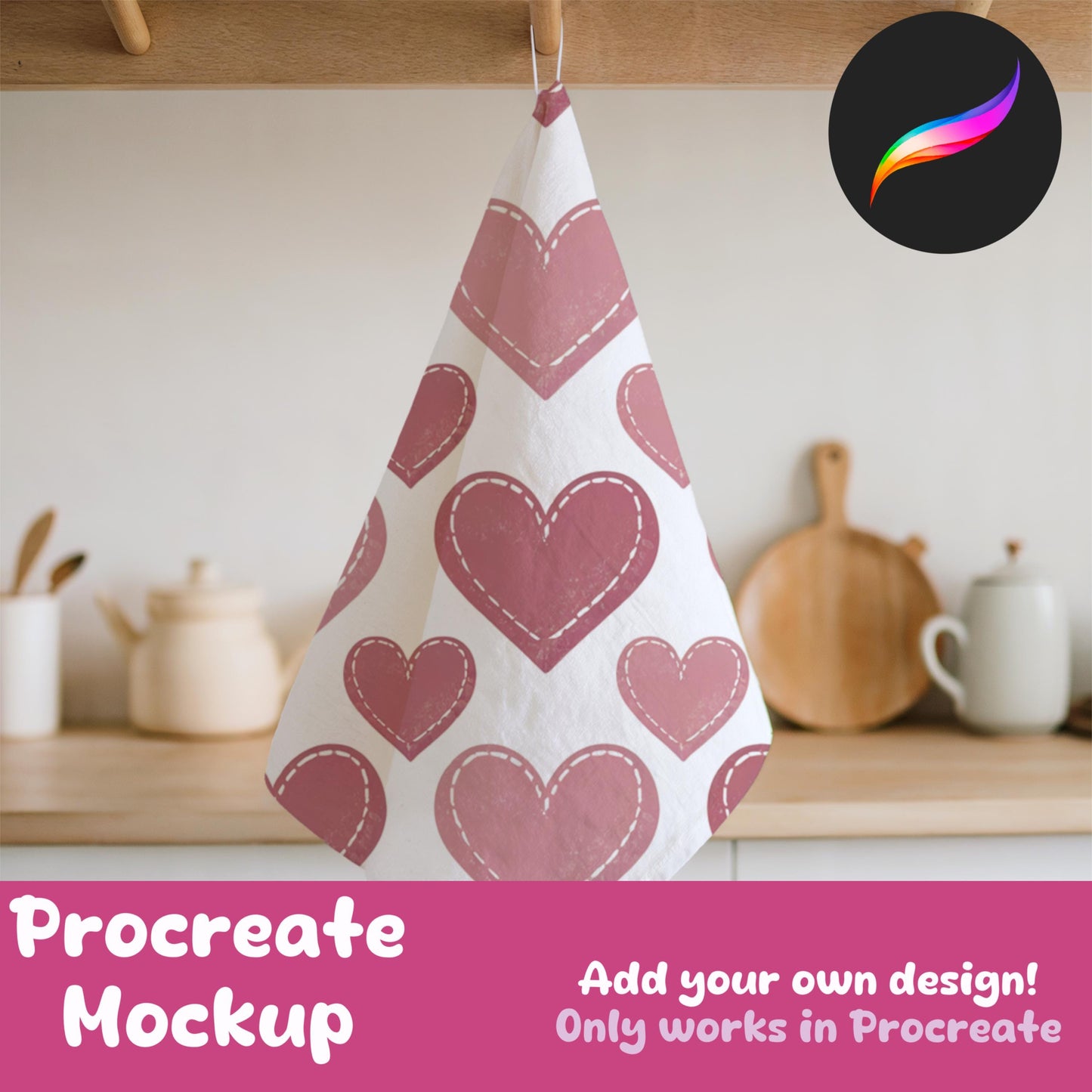 Tea Towel Mockup for Procreate