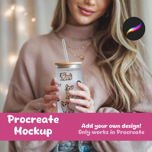 Glass Can Mockup for Procreate