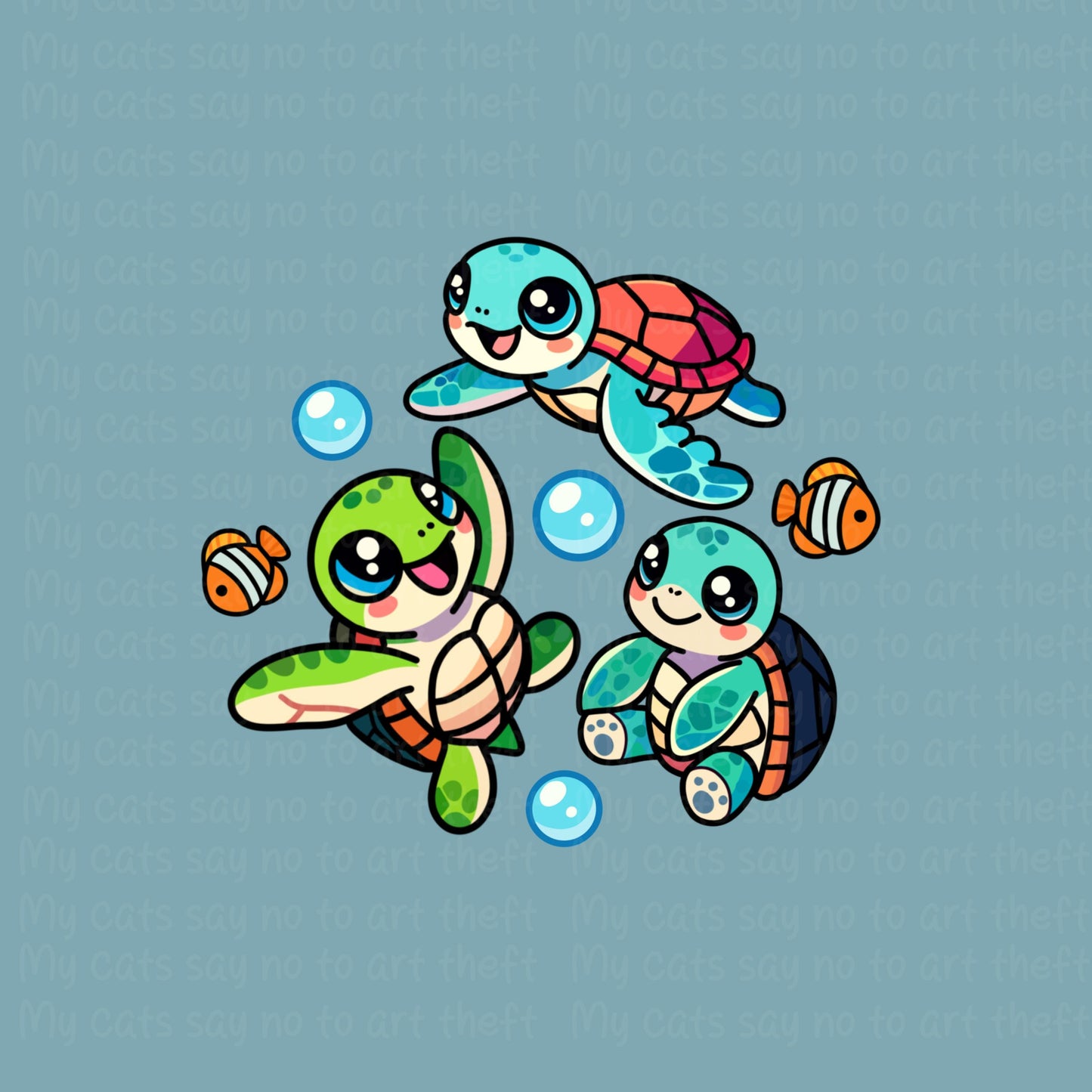 Sea Turtle Digital Sticker PNG