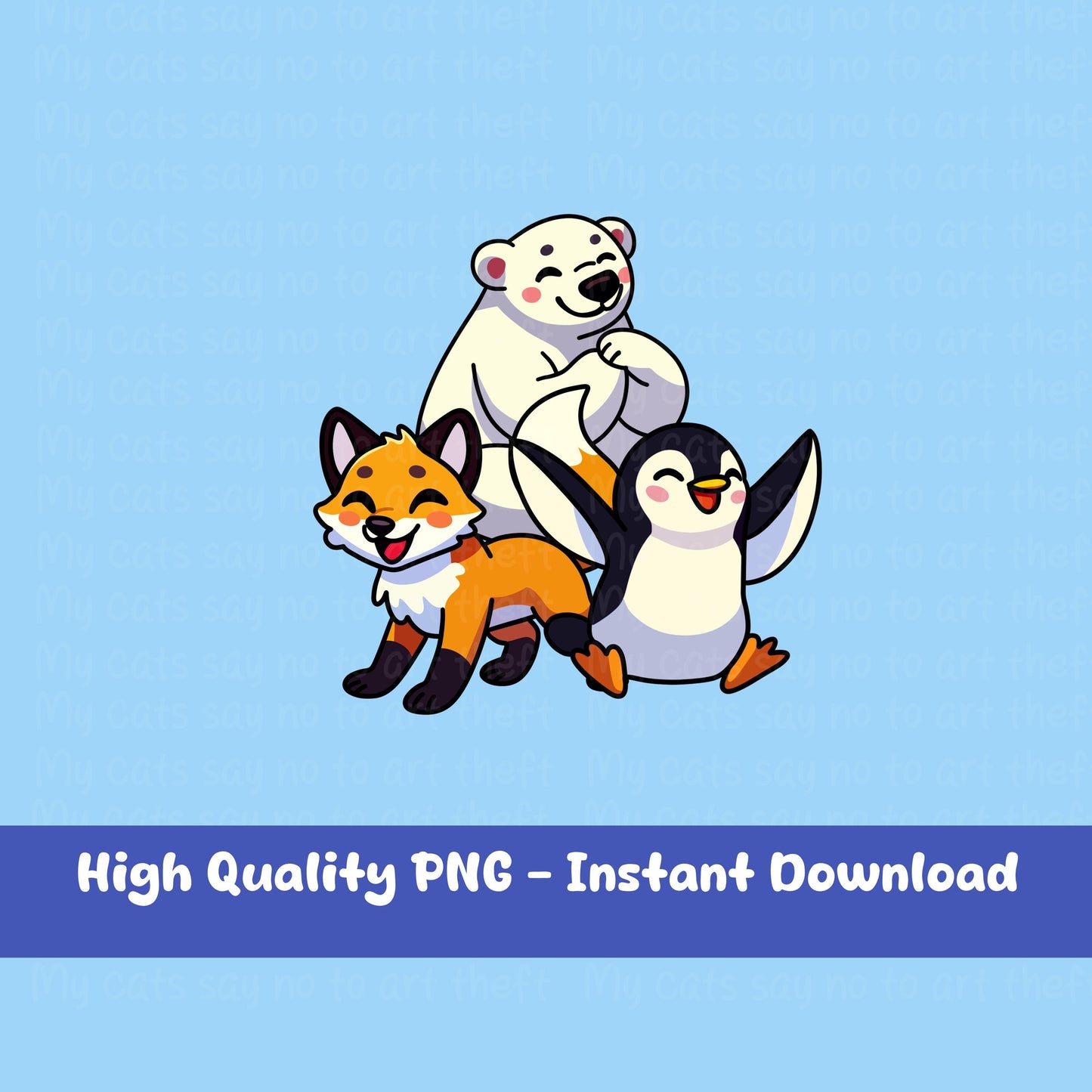 Arctic Animal Digital Sticker PNG