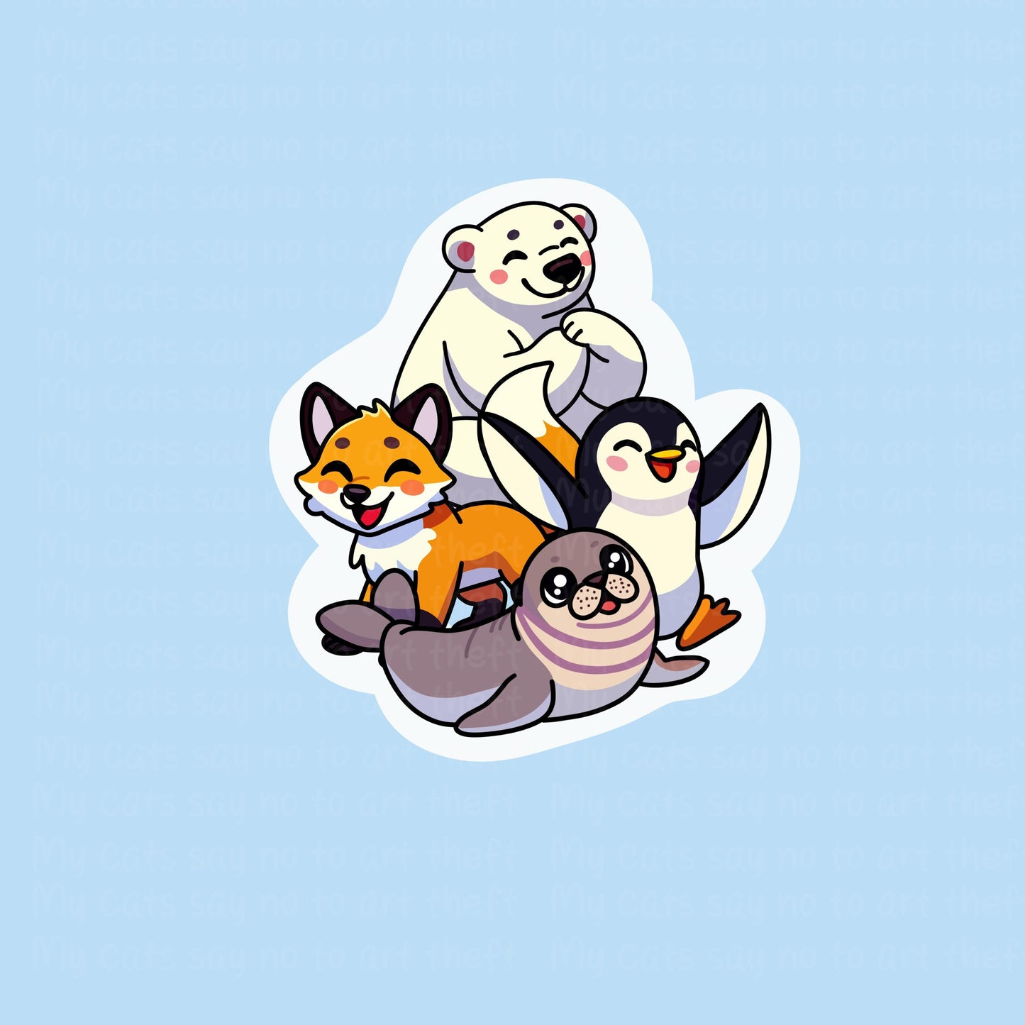 Arctic Animal Digital Sticker PNG