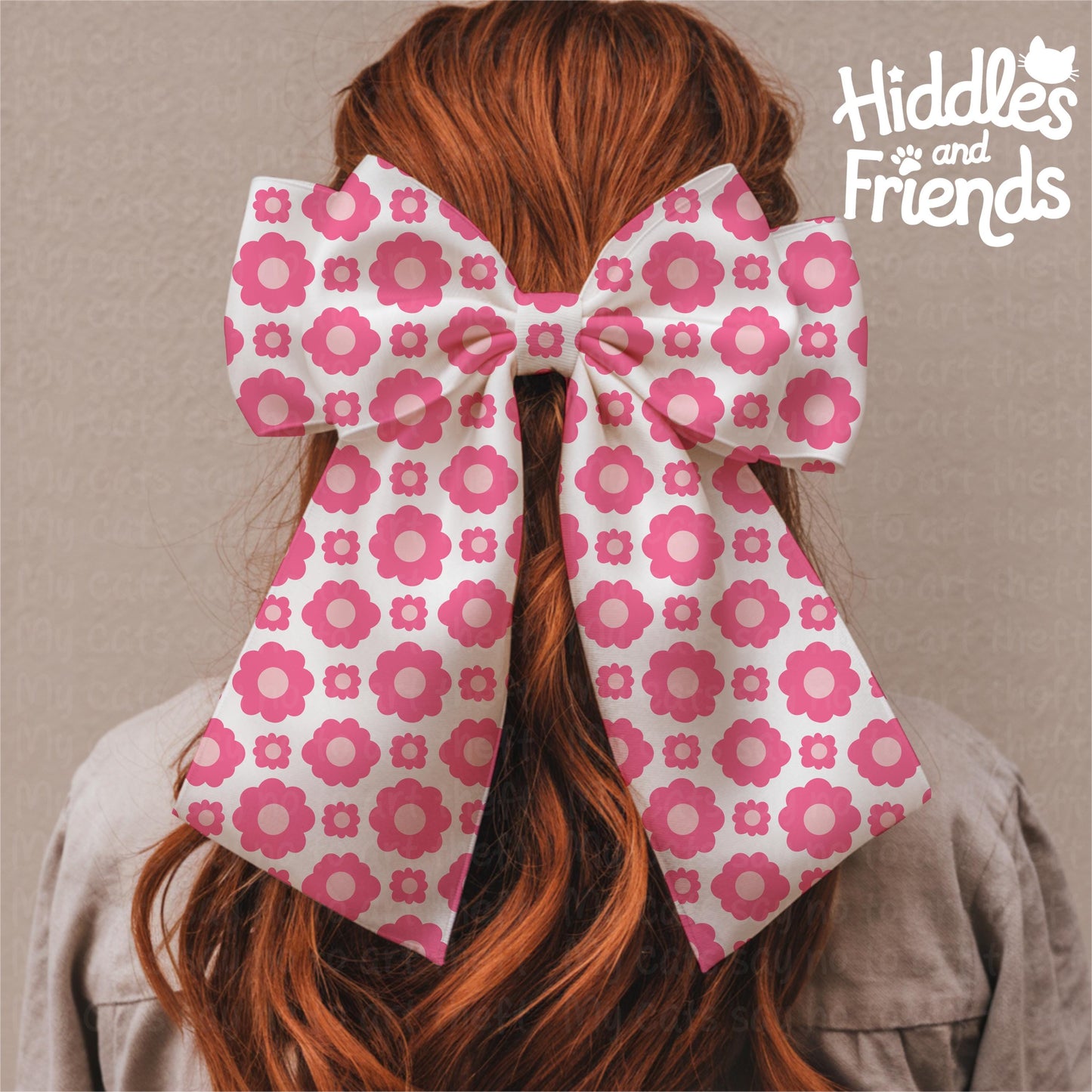 Retro Pink Flower Power Seamless Pattern