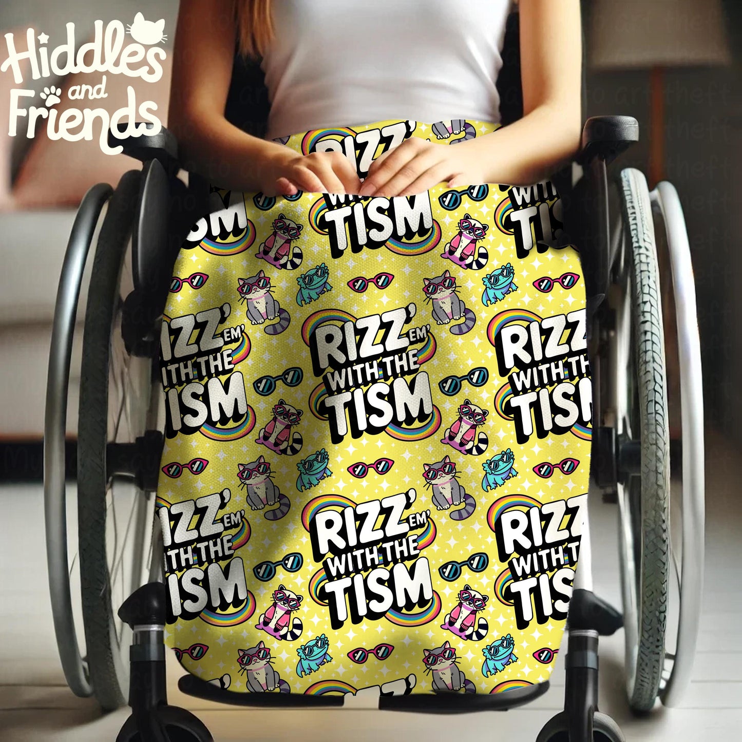 Rizz 'Em With The Tism Seamless Pattern - Yellow