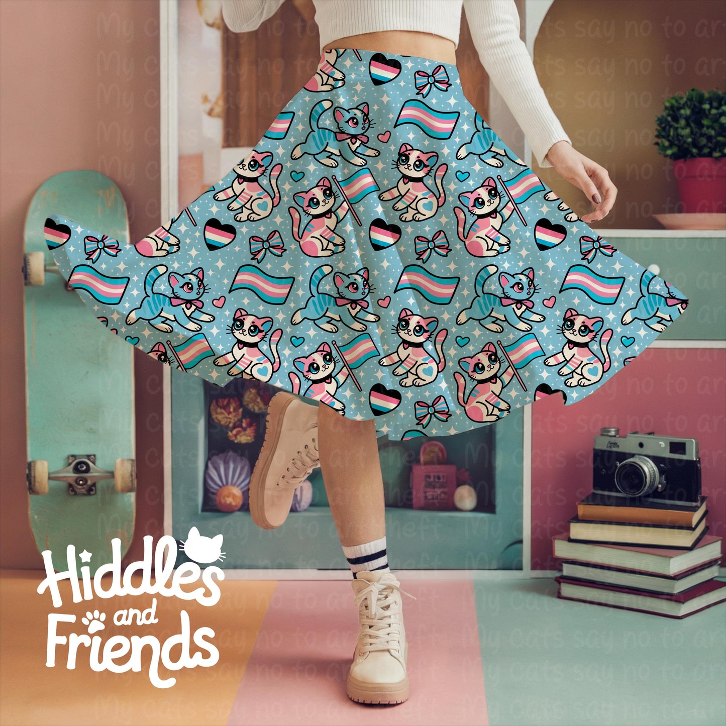 Trans Pride Cats - Cute LGBTQ+ Seamless Pattern