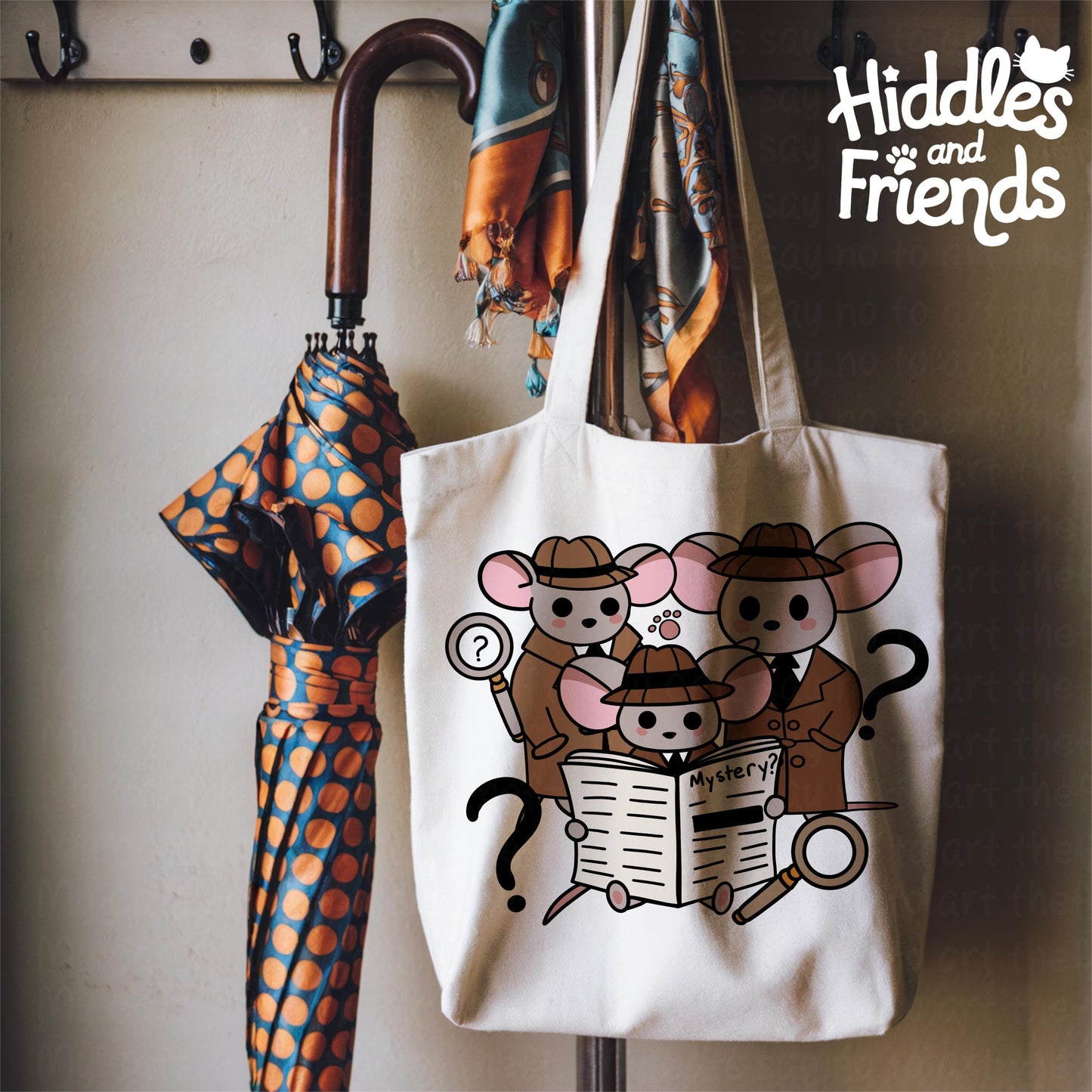 Detective Mice Digital Sticker – Mystery Noir Clipart