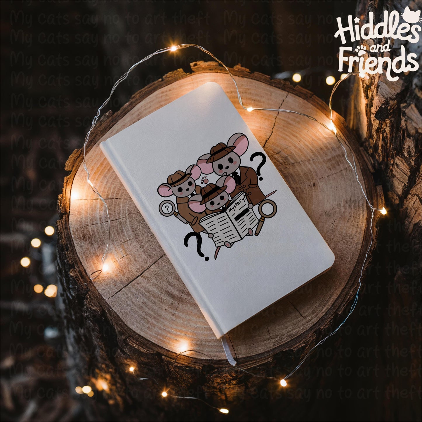 Detective Mice Digital Sticker – Mystery Noir Clipart