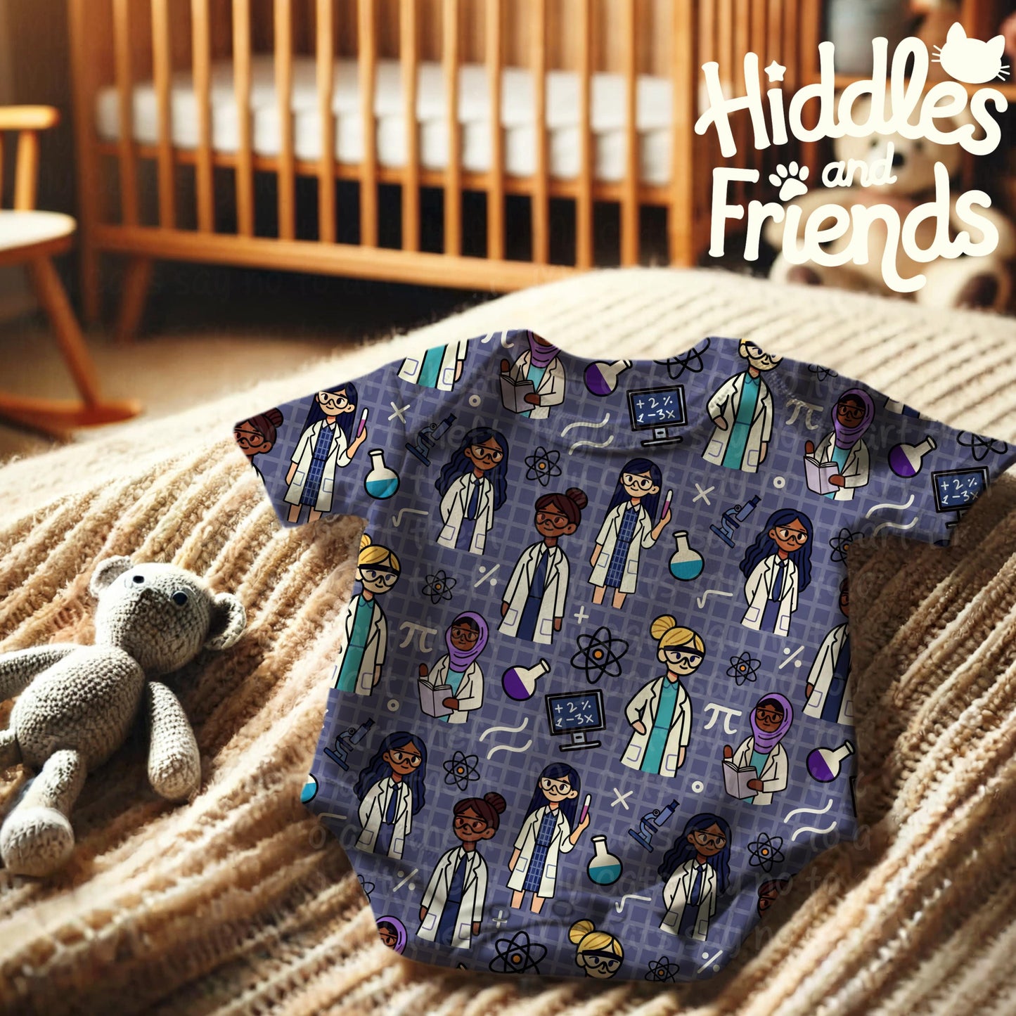 Women in STEM Digital Pattern - Science Lab Seamless File