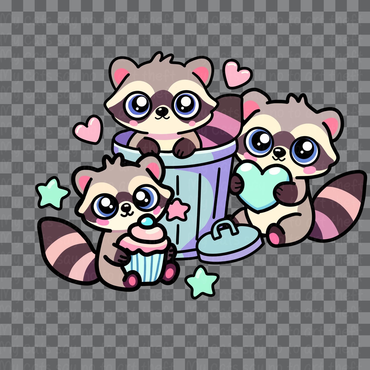 Kawaii Trash Panda Digital Sticker