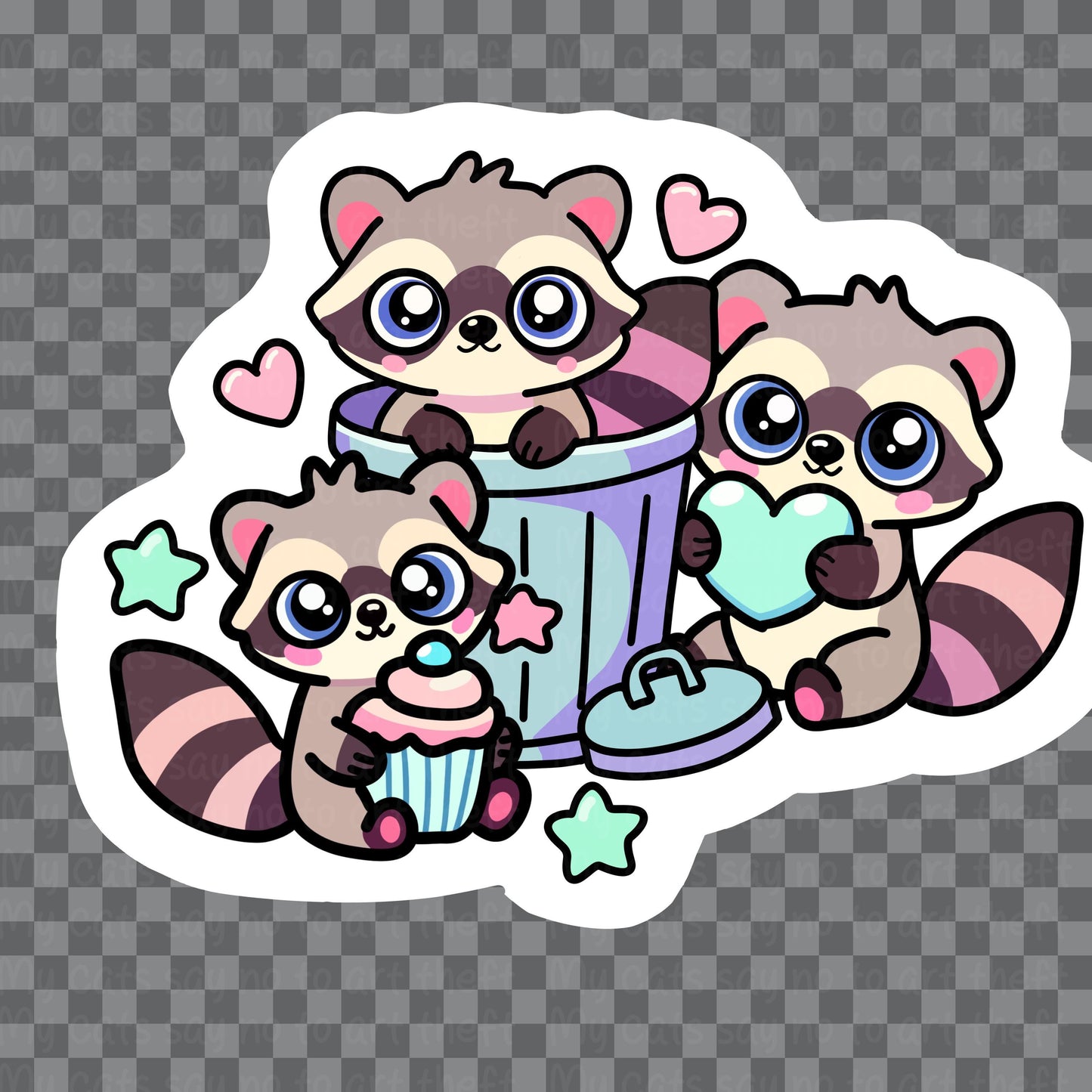 Kawaii Trash Panda Digital Sticker