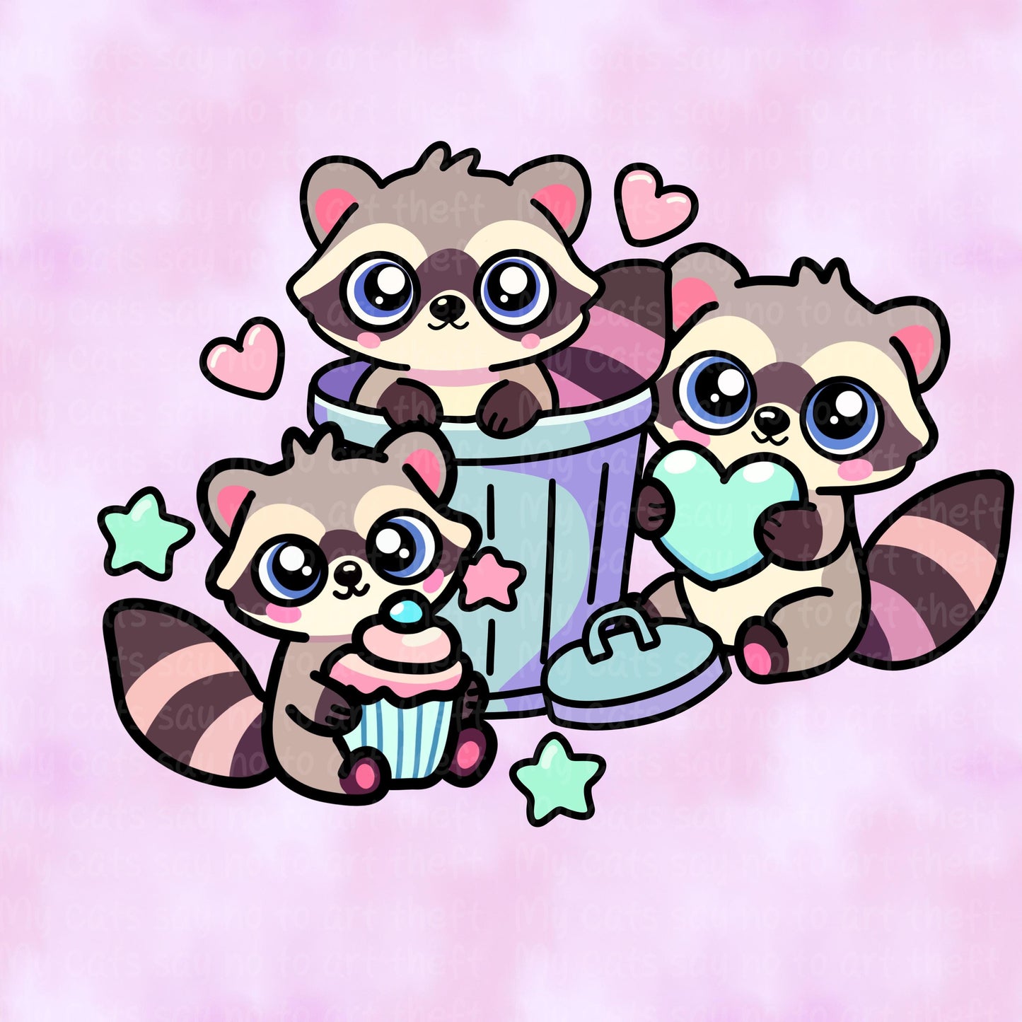 Kawaii Trash Panda Digital Sticker