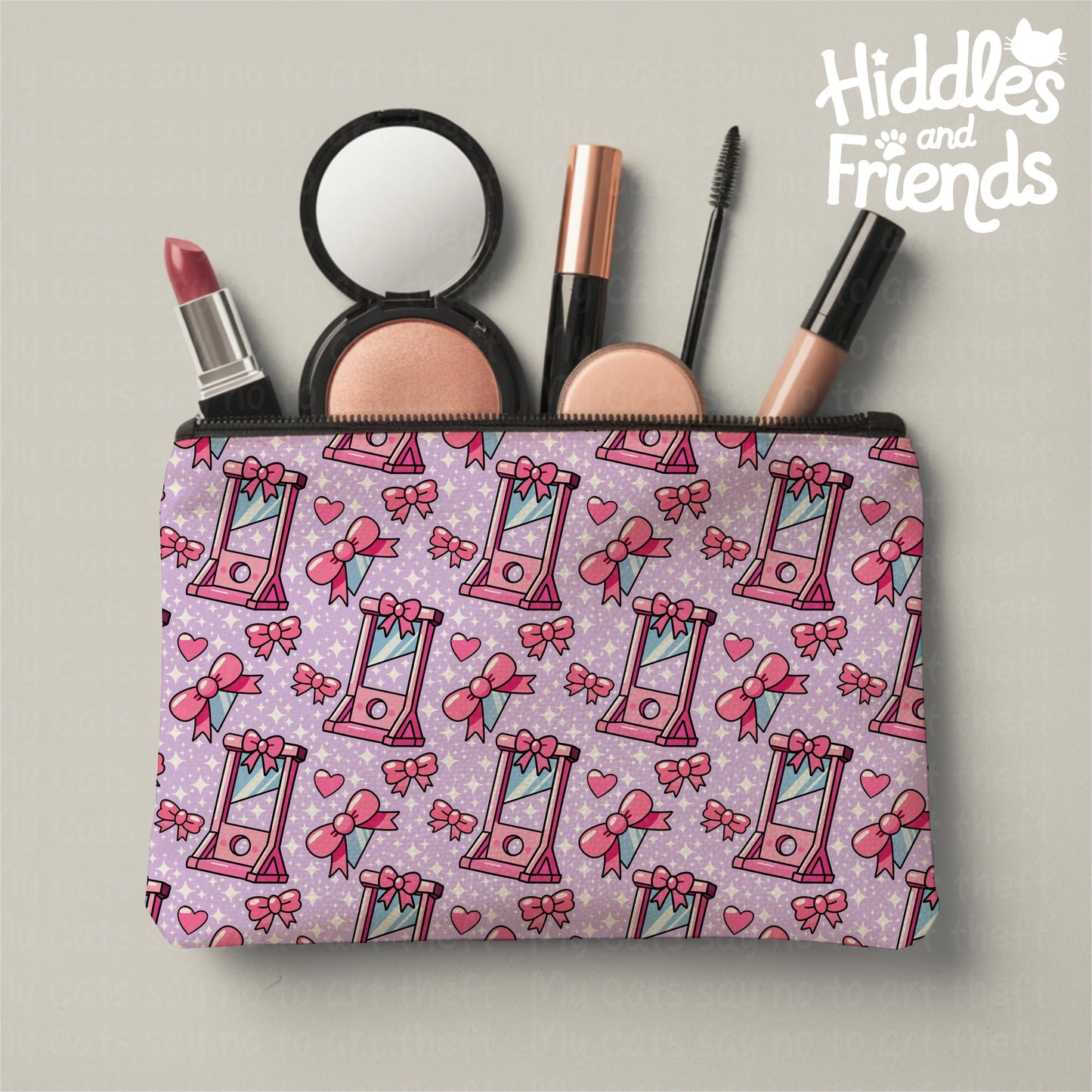 Pink Guillotine Seamless Pattern