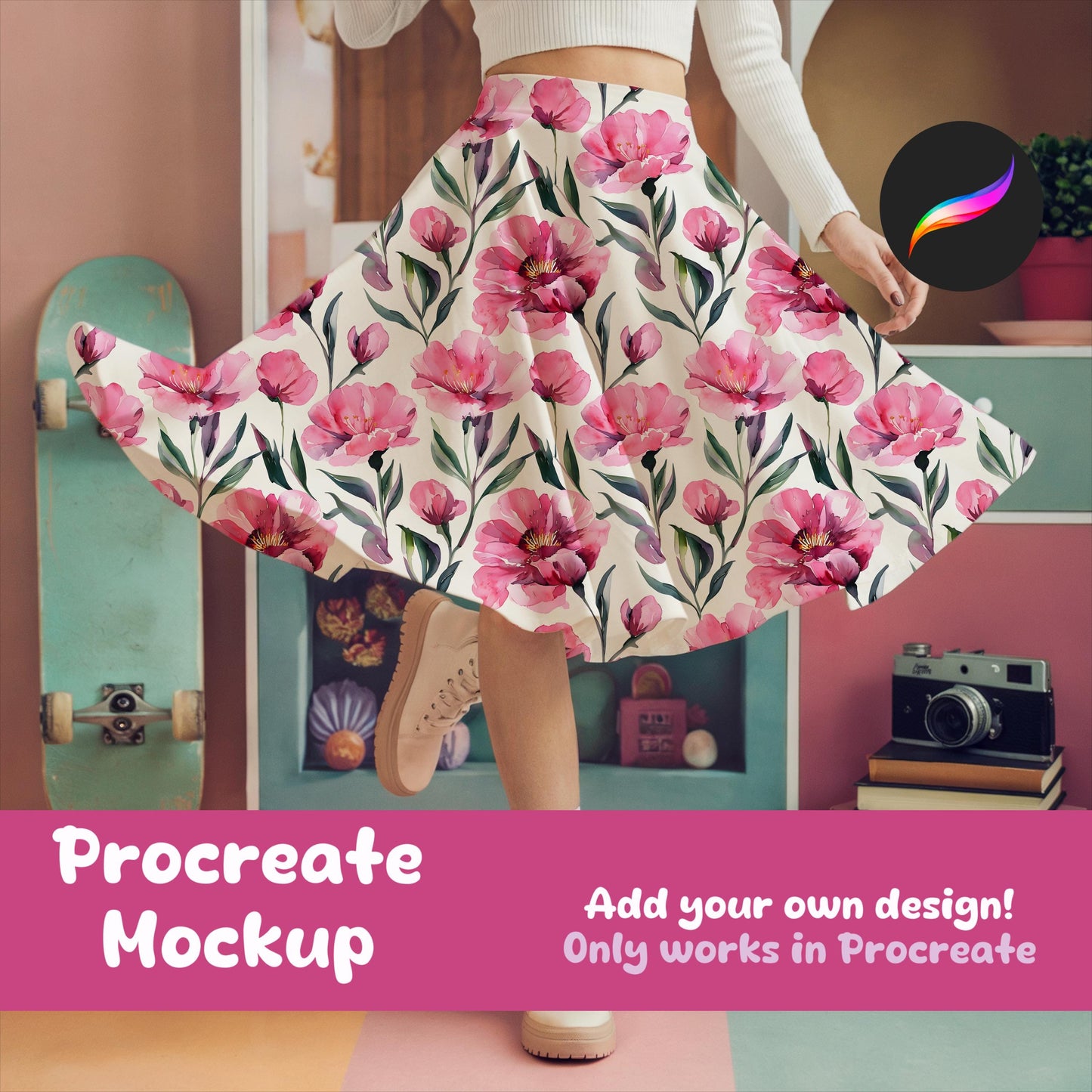 Skater Skirt Mockup for Procreate