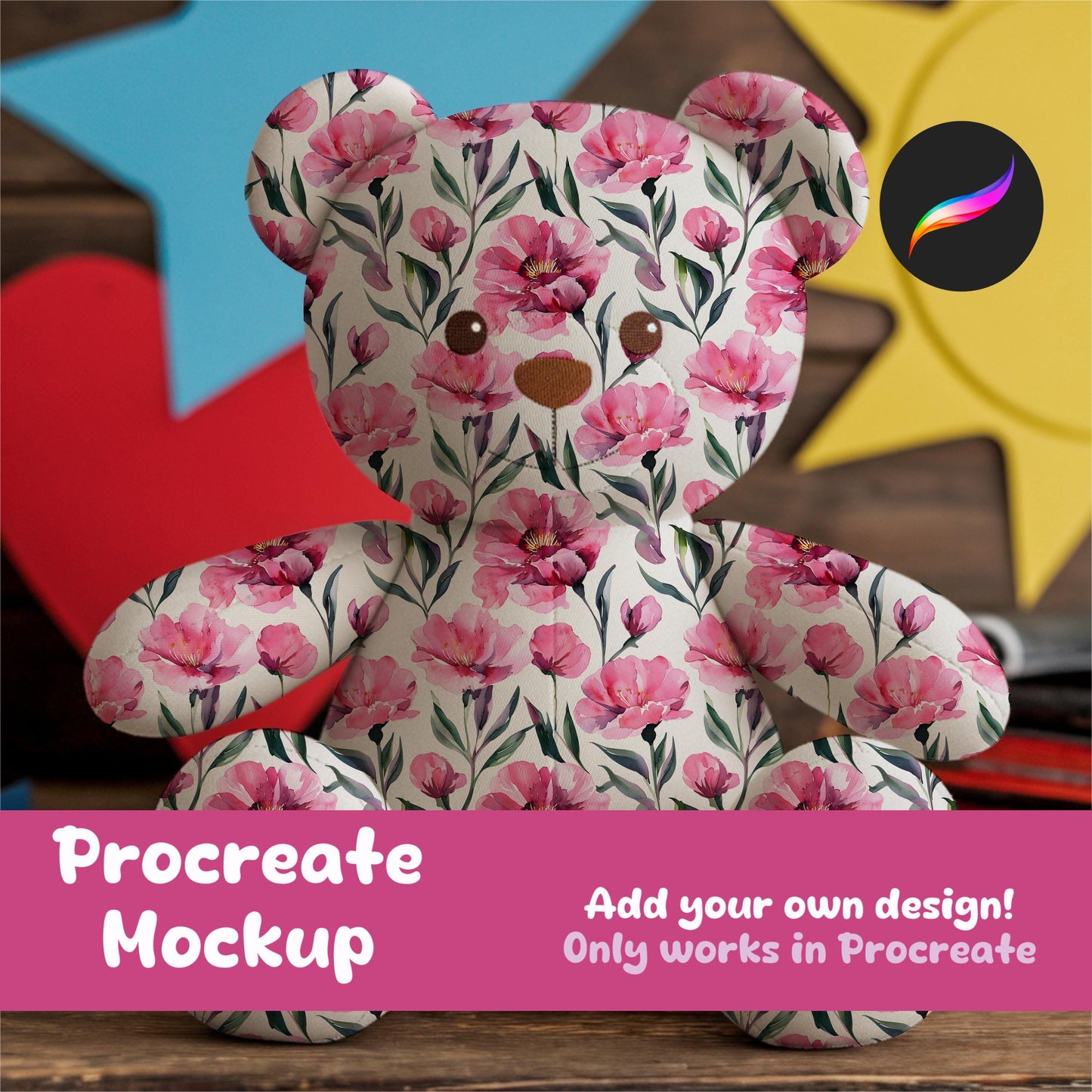 Stuffed Bear Editable Procreate Mockup