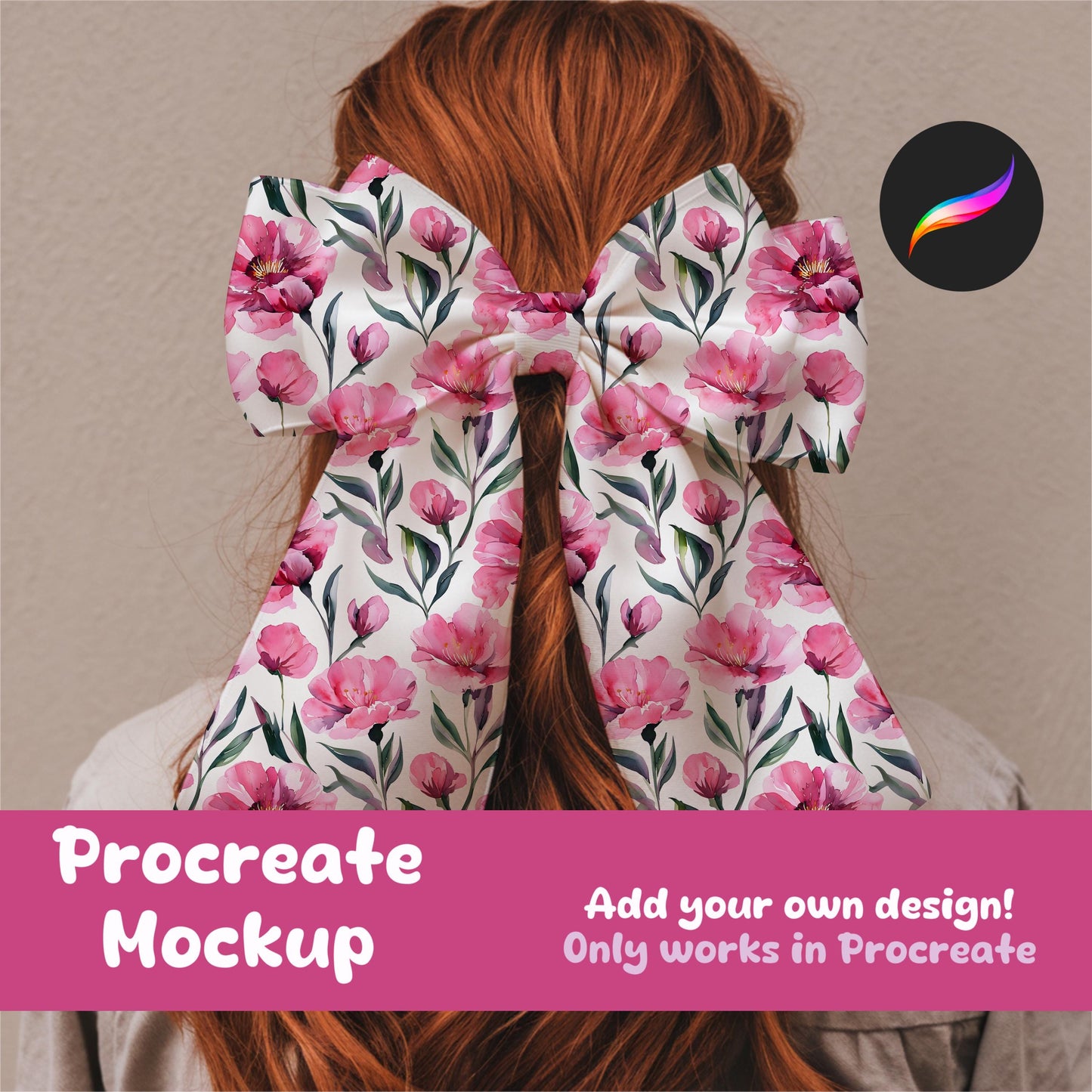 Hair Bow Mockup Editable Procreate