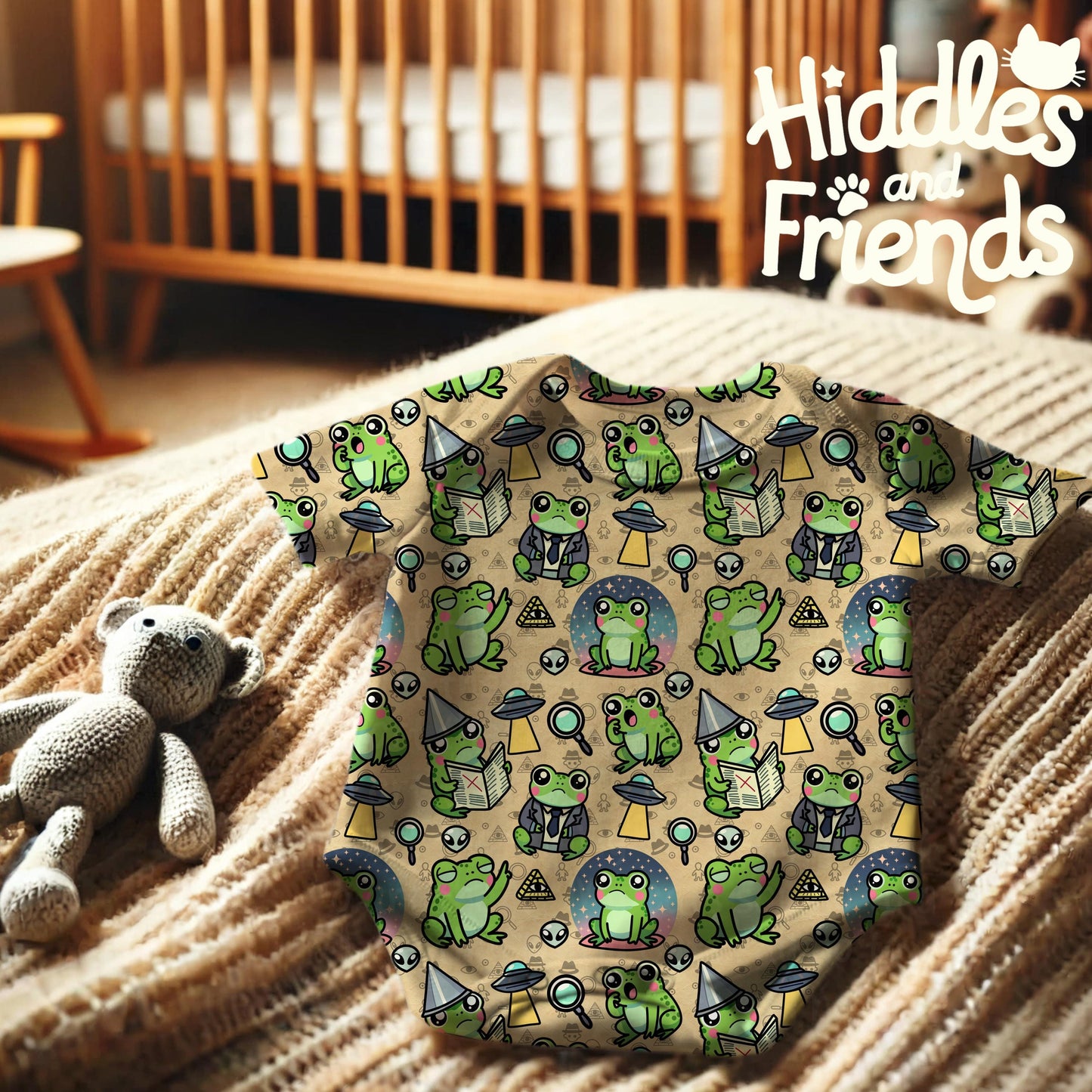 Conspiracy Frog Seamless Pattern