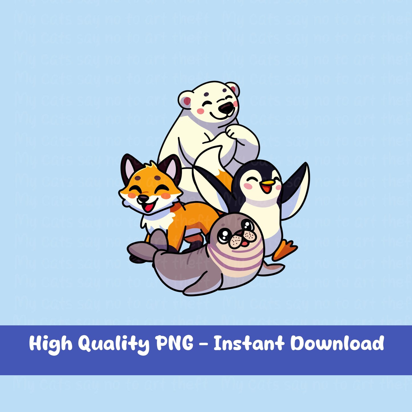 Arctic Animal Digital Sticker PNG