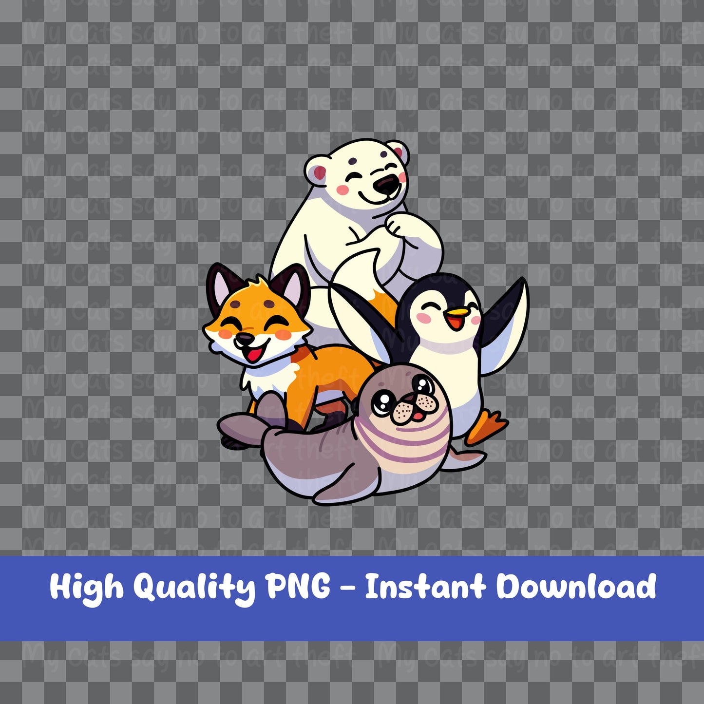 Arctic Animal Digital Sticker PNG