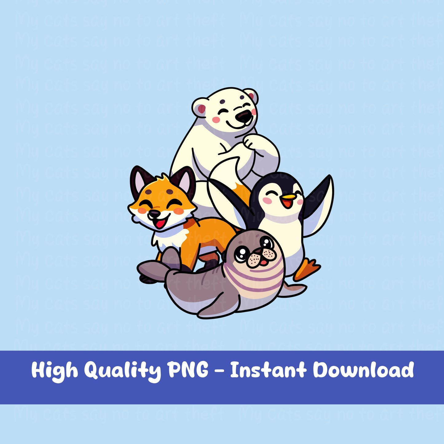 Arctic Animal Digital Sticker PNG