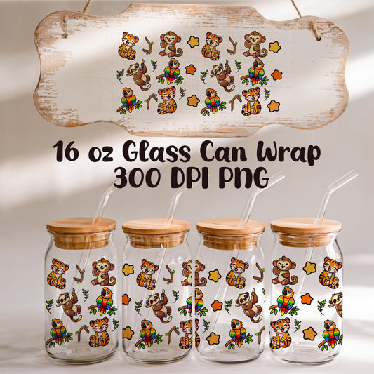 Jungle Friends Glass Wrap