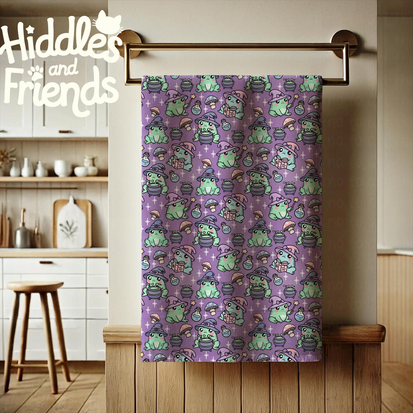 Witchy Frog Seamless Pattern