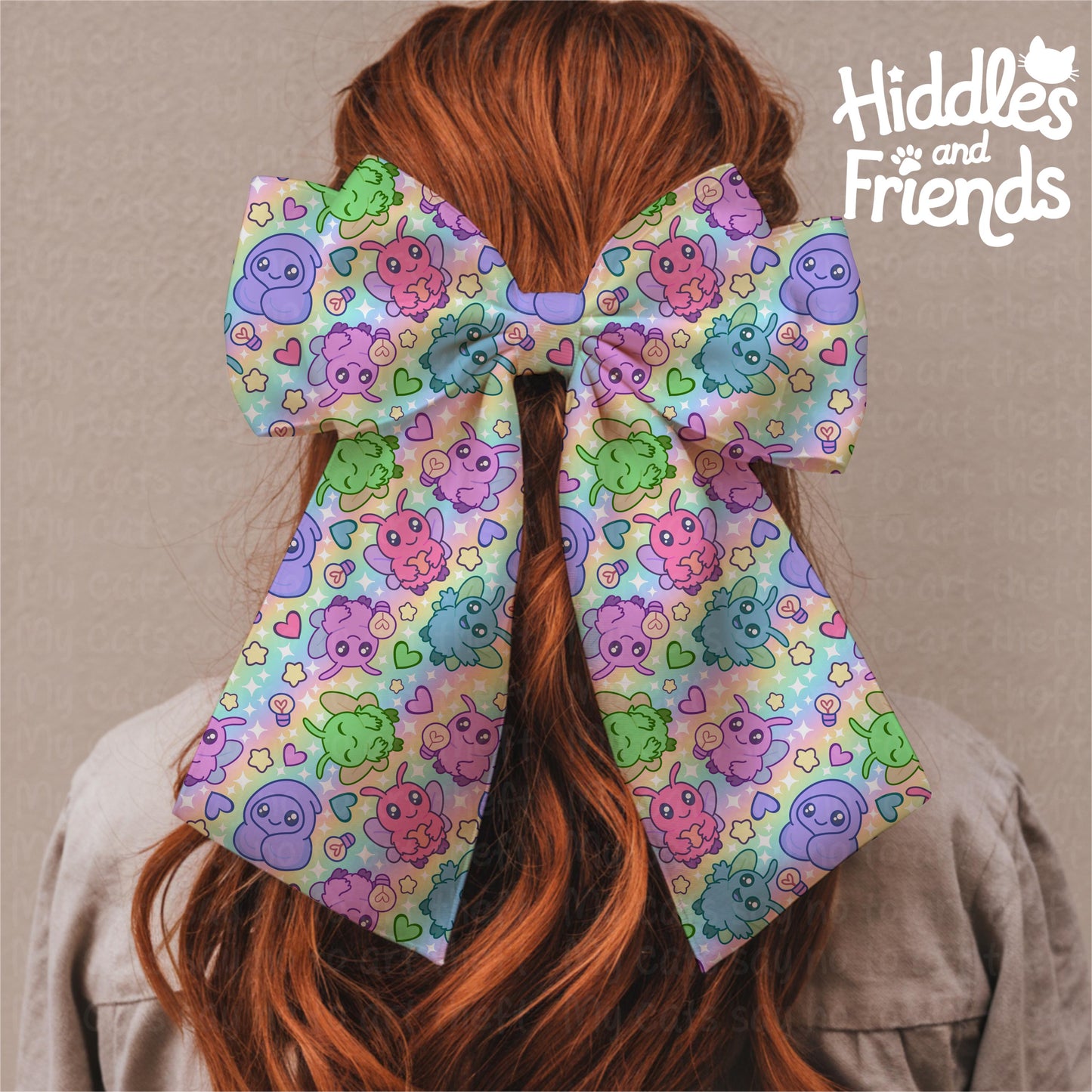 Rainbow Moth Friends Seamless Pattern