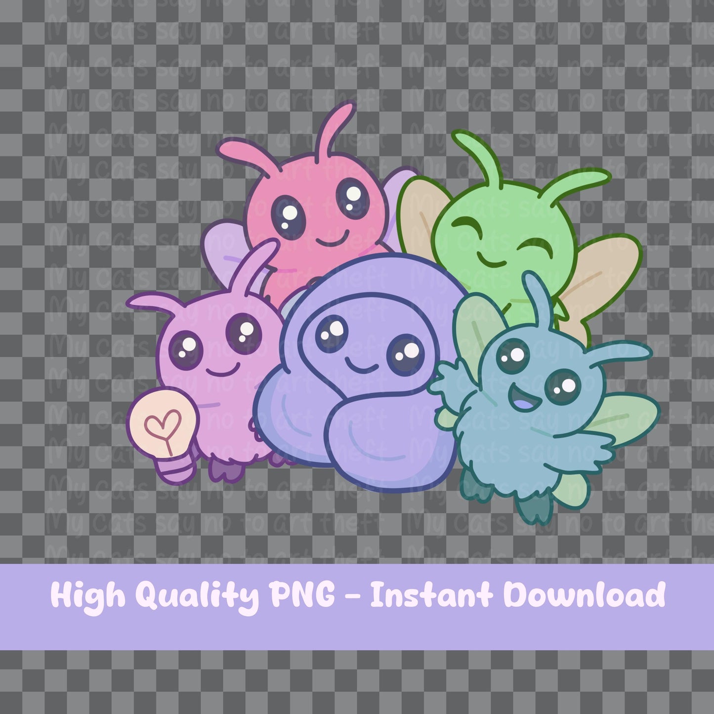Pastel Mothman Friends Digital Sticker