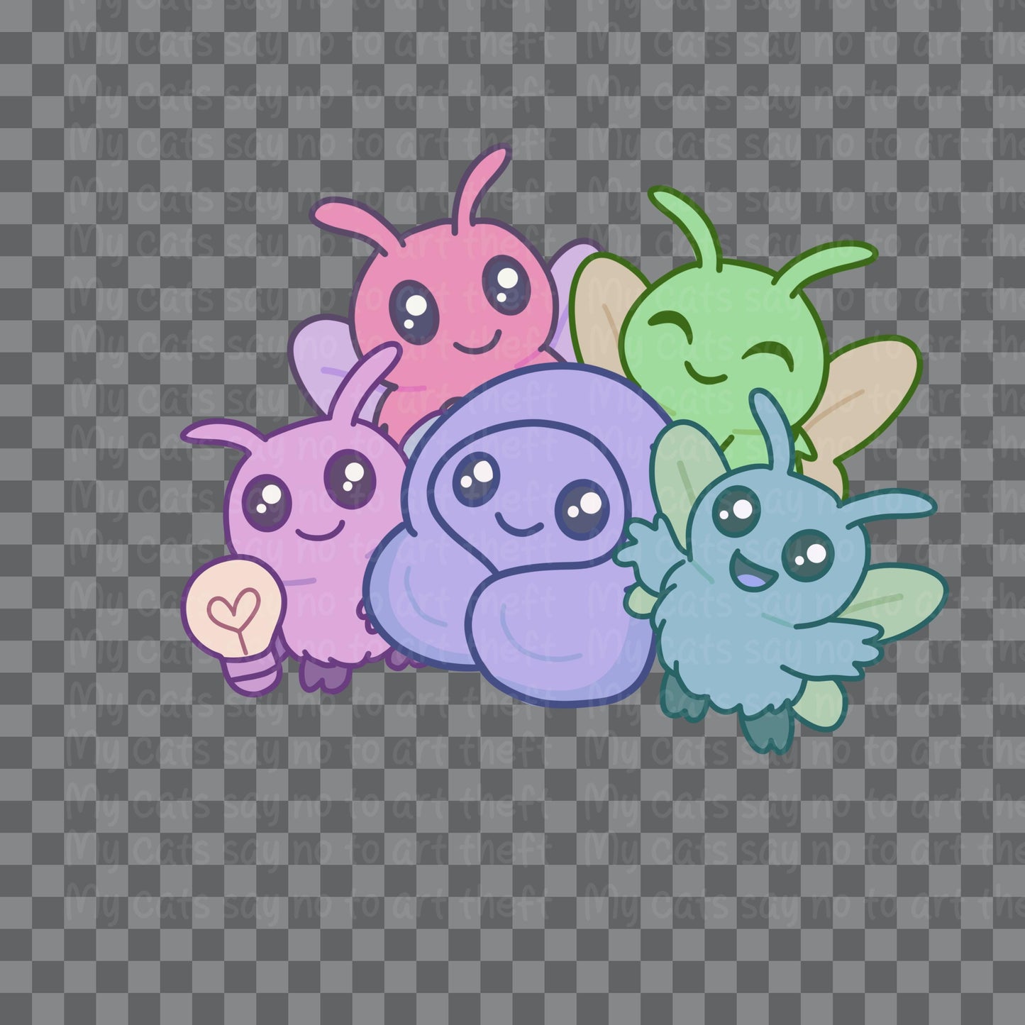 Pastel Mothman Friends Digital Sticker