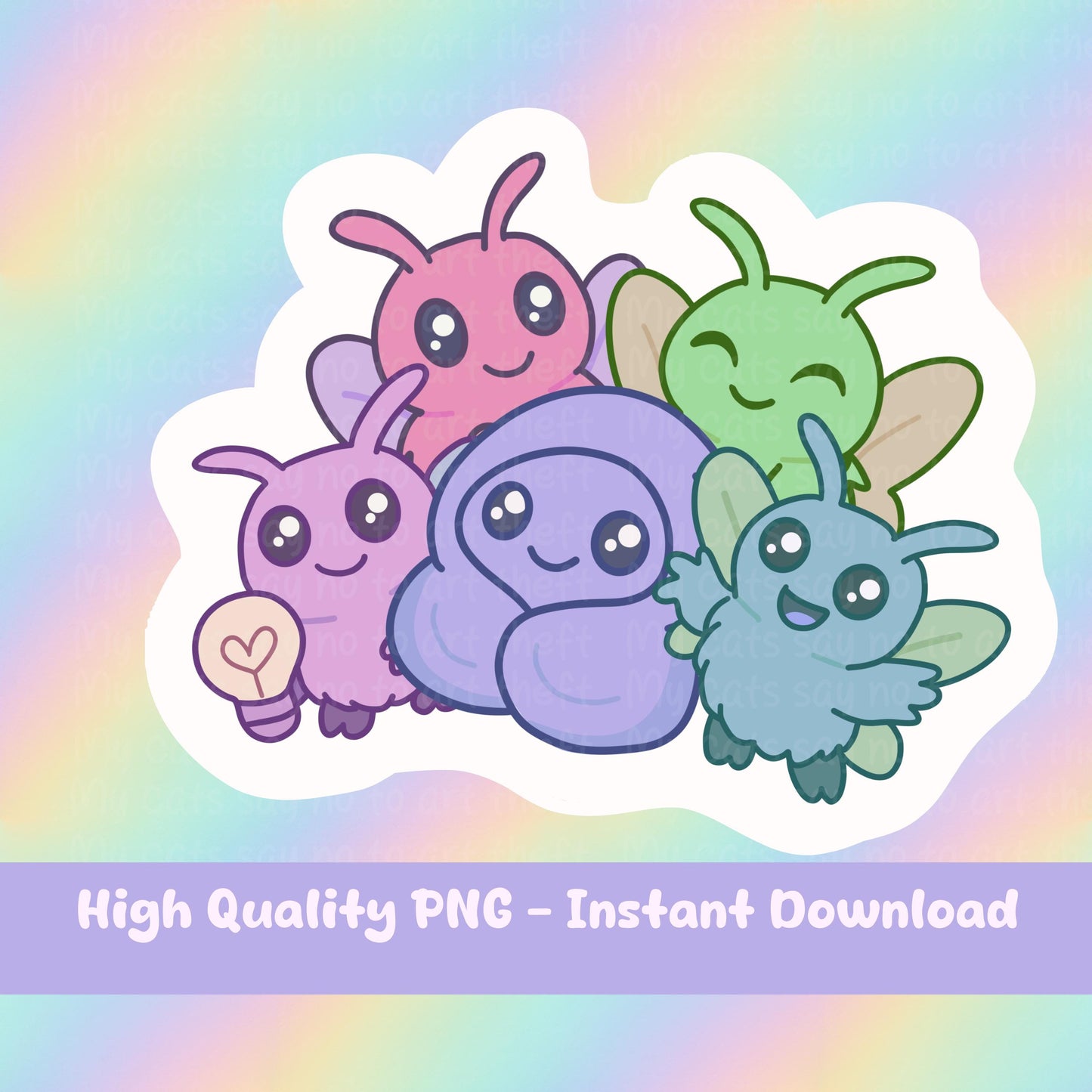 Pastel Mothman Friends Digital Sticker