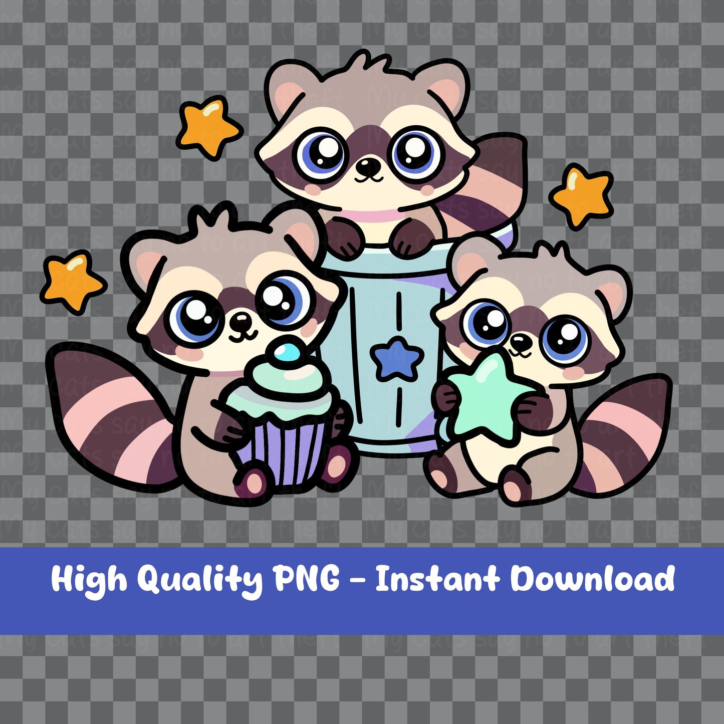 Kawaii Trash Panda Digital Sticker