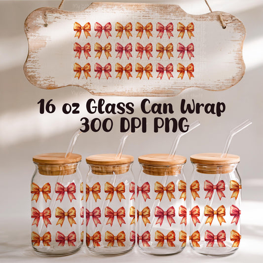 Summer Coquette Bow Glass Can Design
