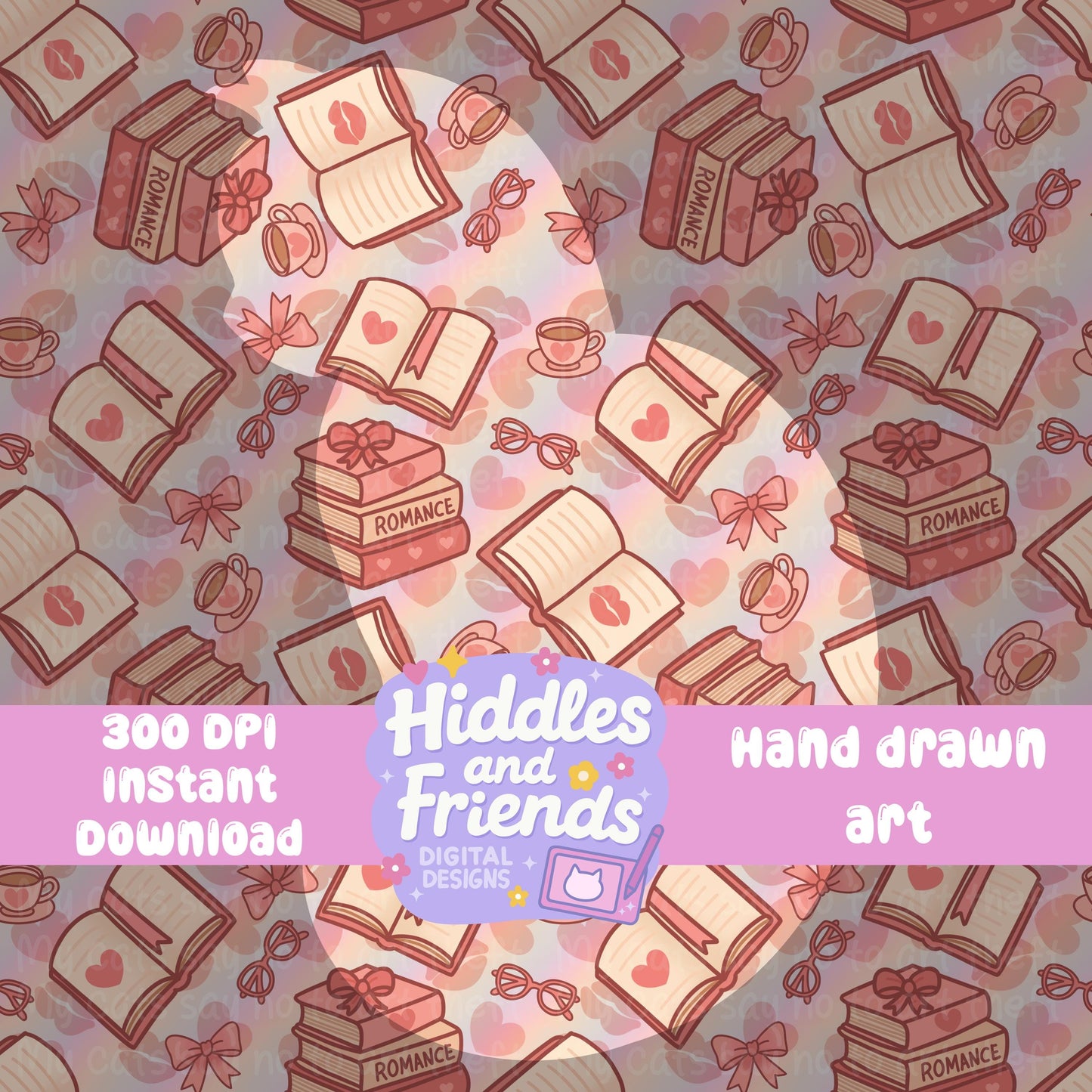 Romance Book Seamless Pattern