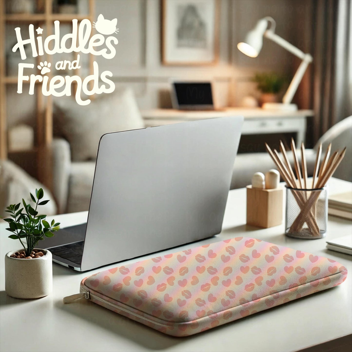 Heart and Kiss Background – Romantic Pink PNG Pattern