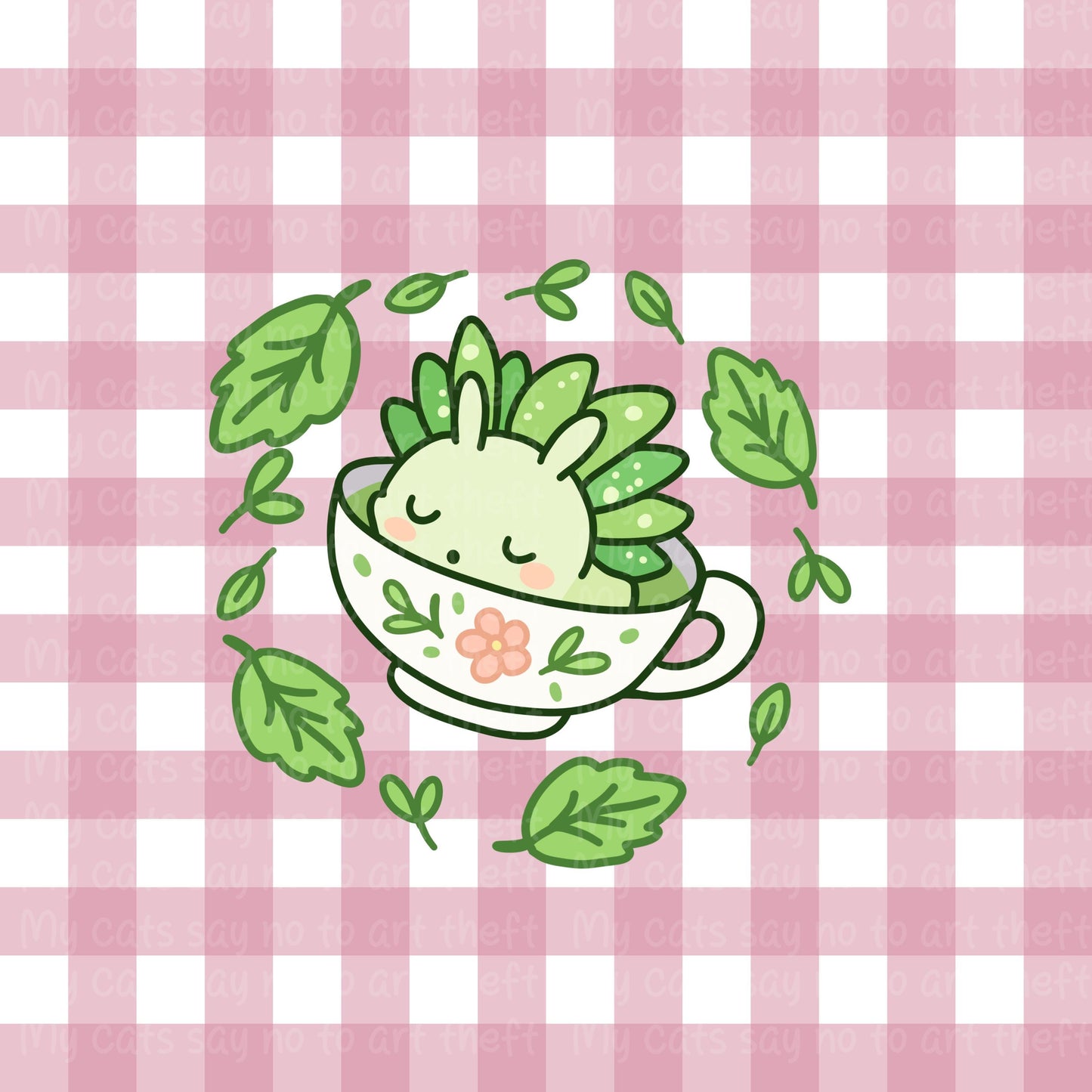 Leaf Slug in Teacup Digital Sticker