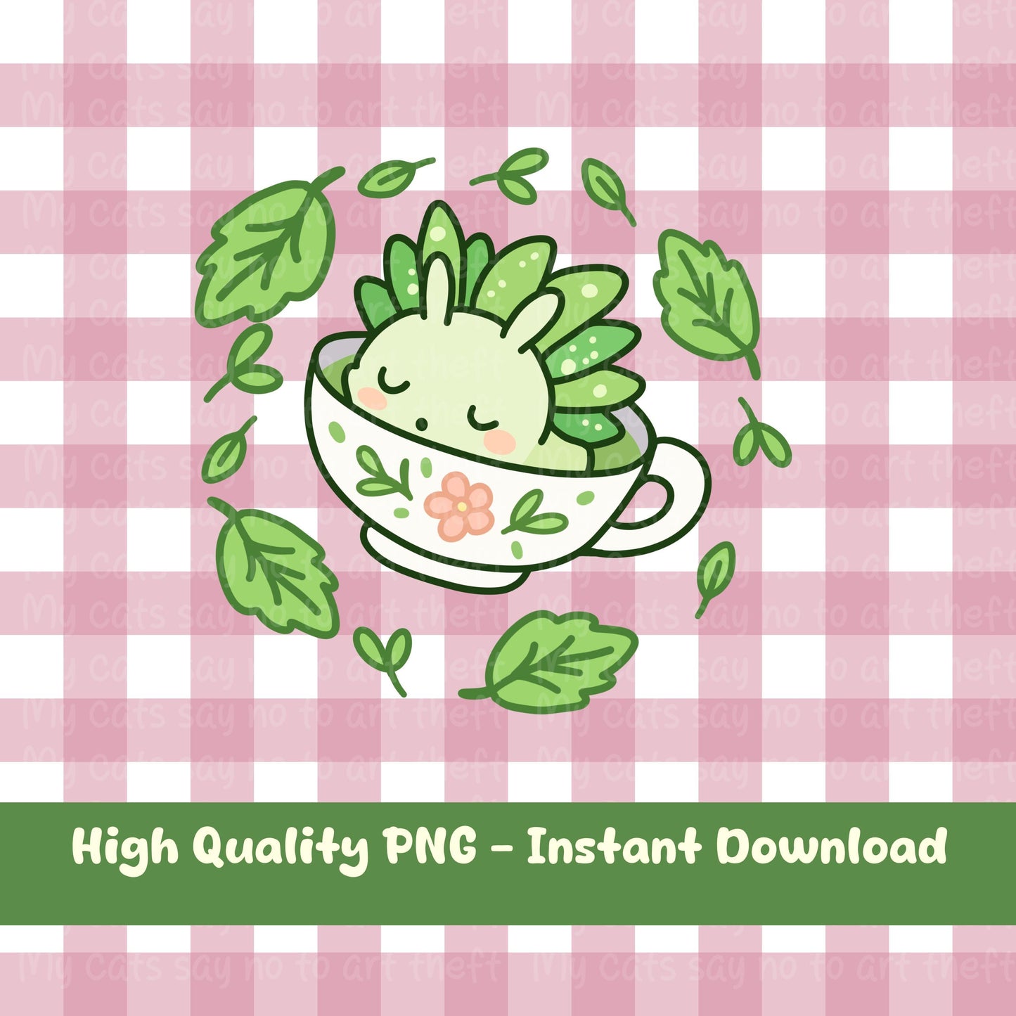 Leaf Slug in Teacup Digital Sticker