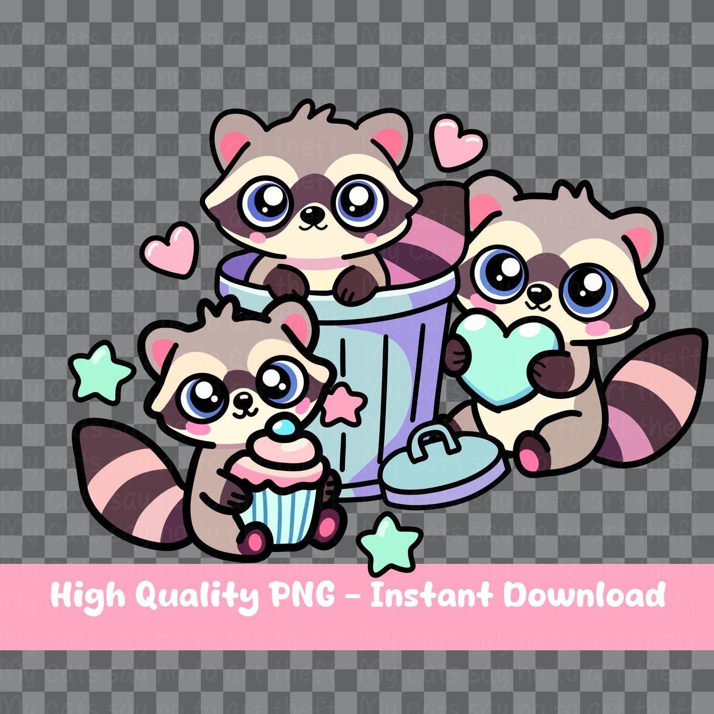 Kawaii Trash Panda Digital Sticker